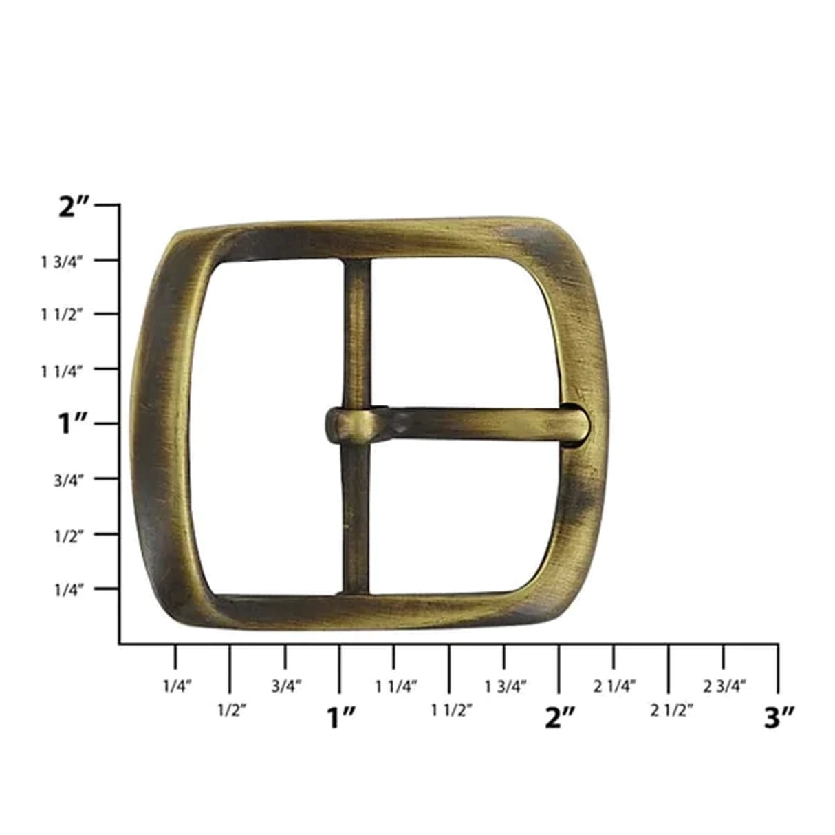 1 1/2" Antique Brass, Center Bar Buckle, Zinc Alloy