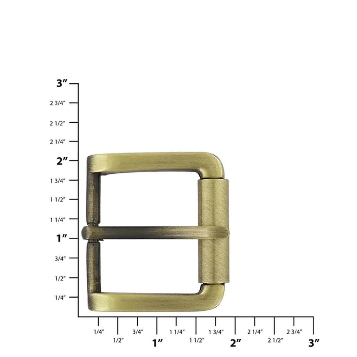 1 1/2" Antique Brass, Roller Buckle, Zinc Alloy