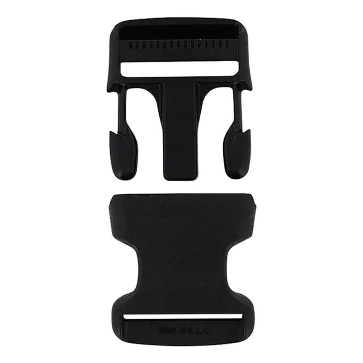 1 1/2" Black, Adjustable Side Side Squeeze Buckle, Plastic