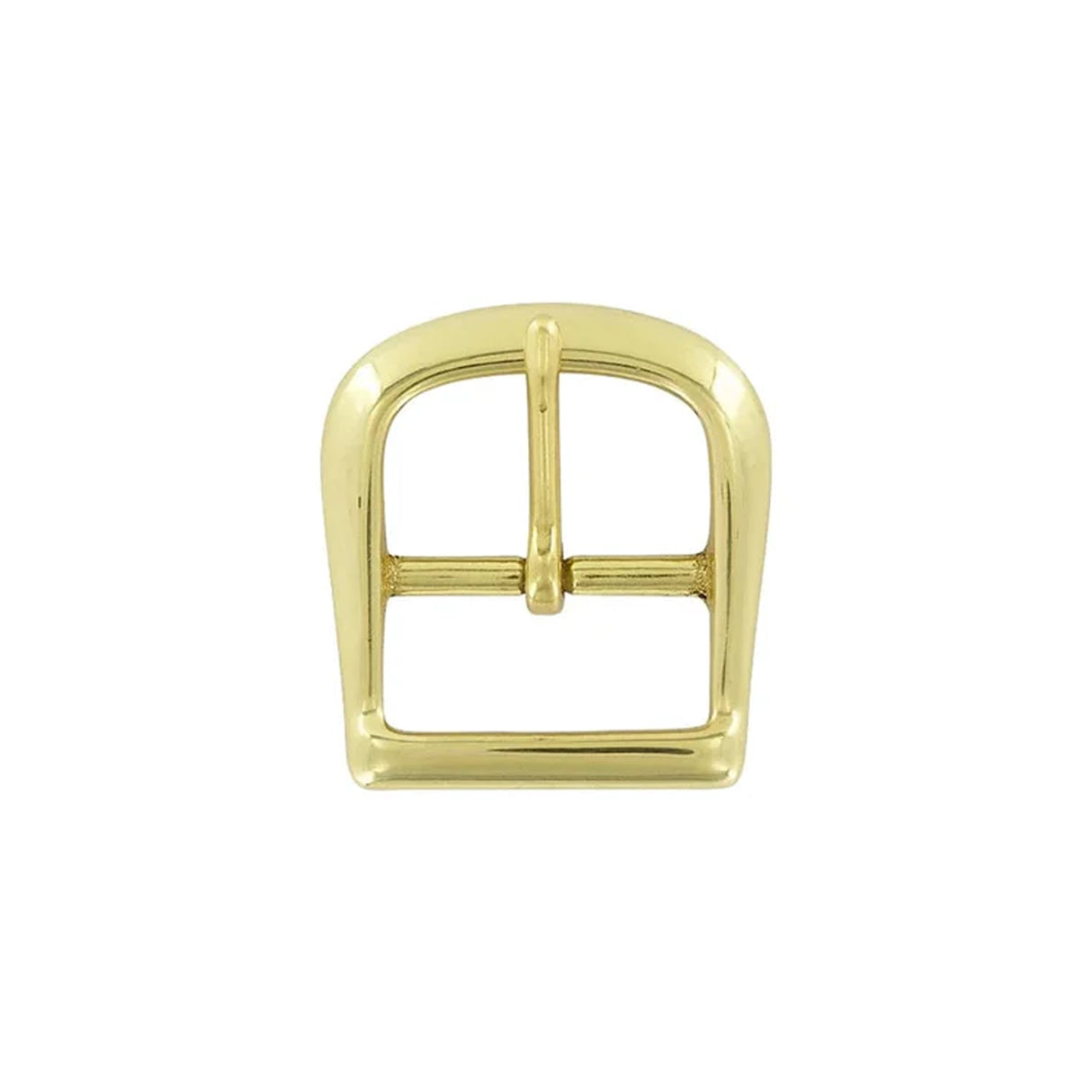 1 1/2" Brass, D Shaped Center Bar Buckle, Solid Brass