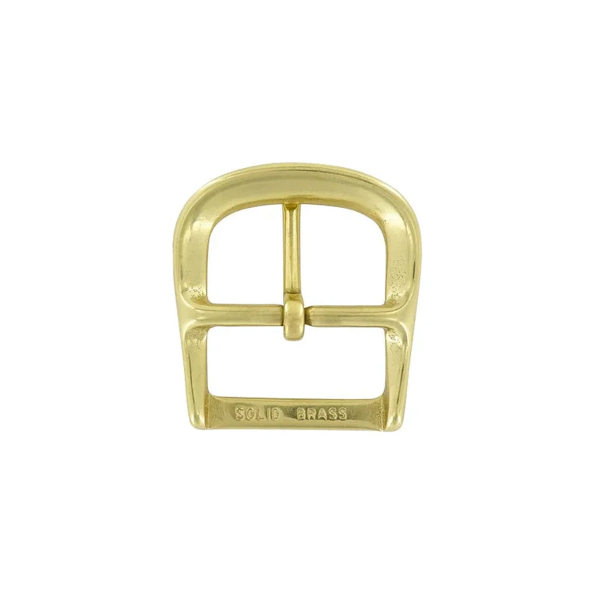 1 1/2" Brass, D Shaped Center Bar Buckle, Solid Brass