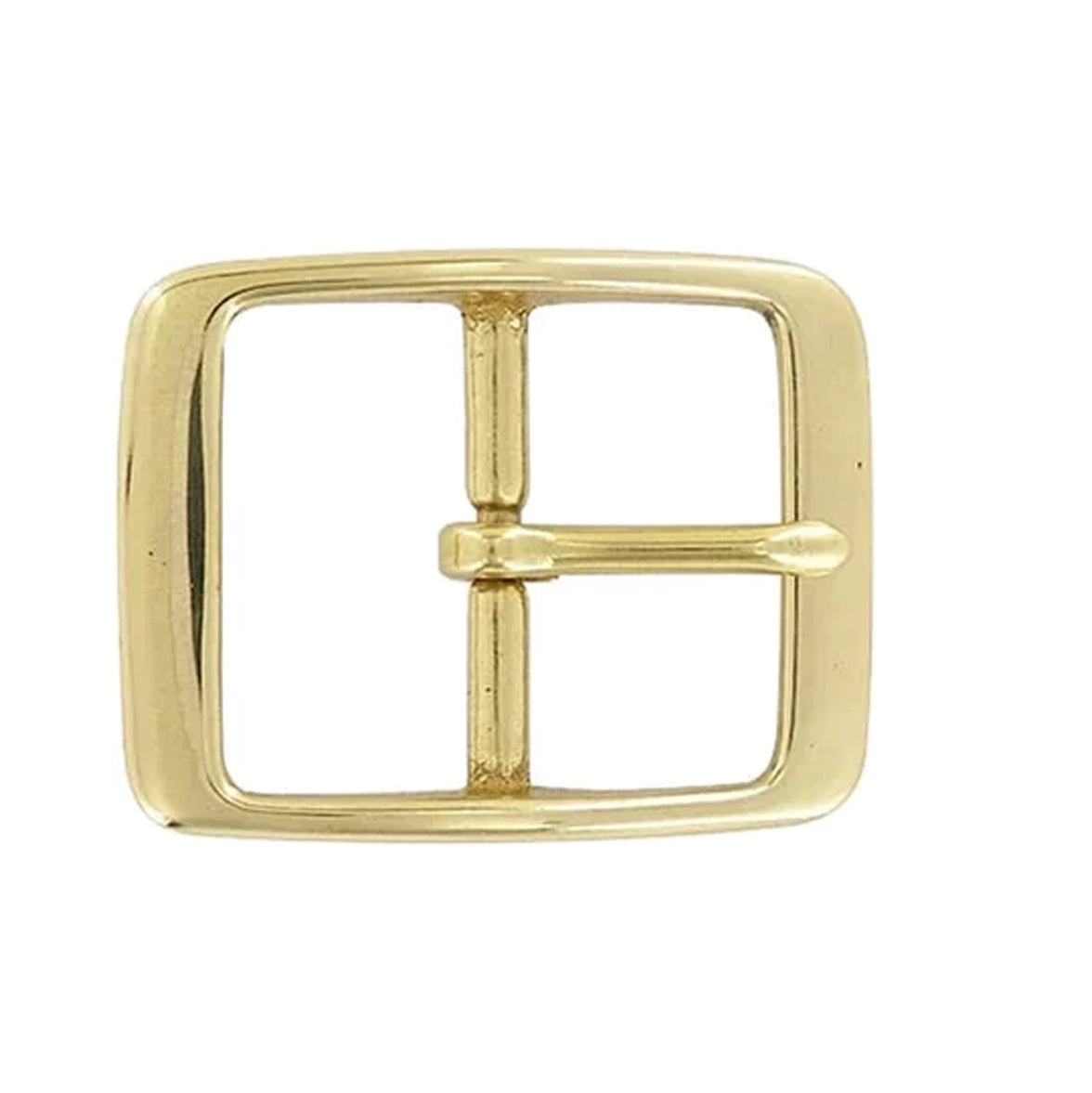 1 1/2" Brass, Center Bar Buckle, Solid Brass