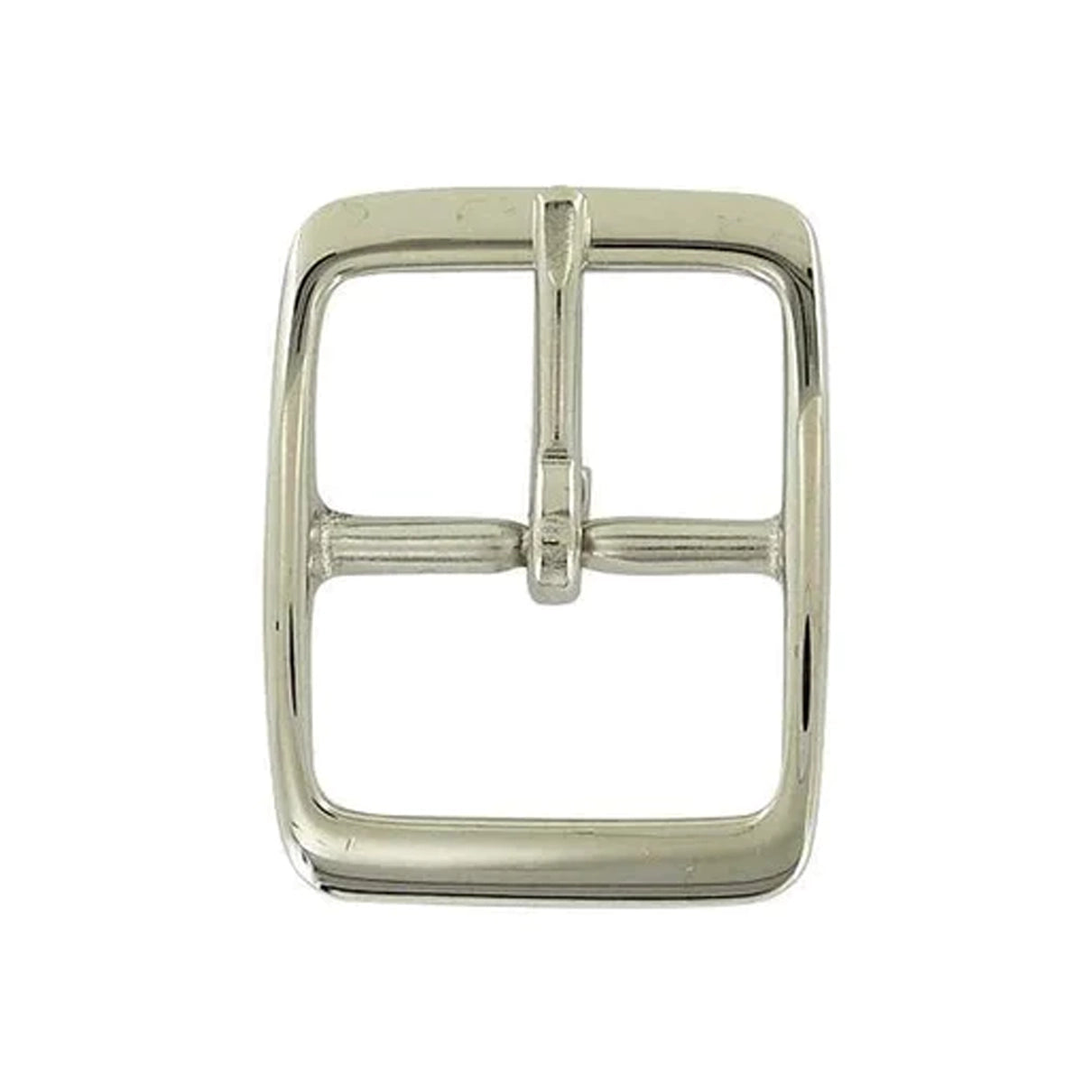 1 1/2" Nickel, Center Bar Buckle, Solid Brass