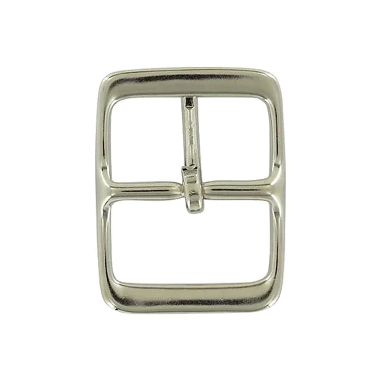 1 1/2" Nickel, Center Bar Buckle, Solid Brass
