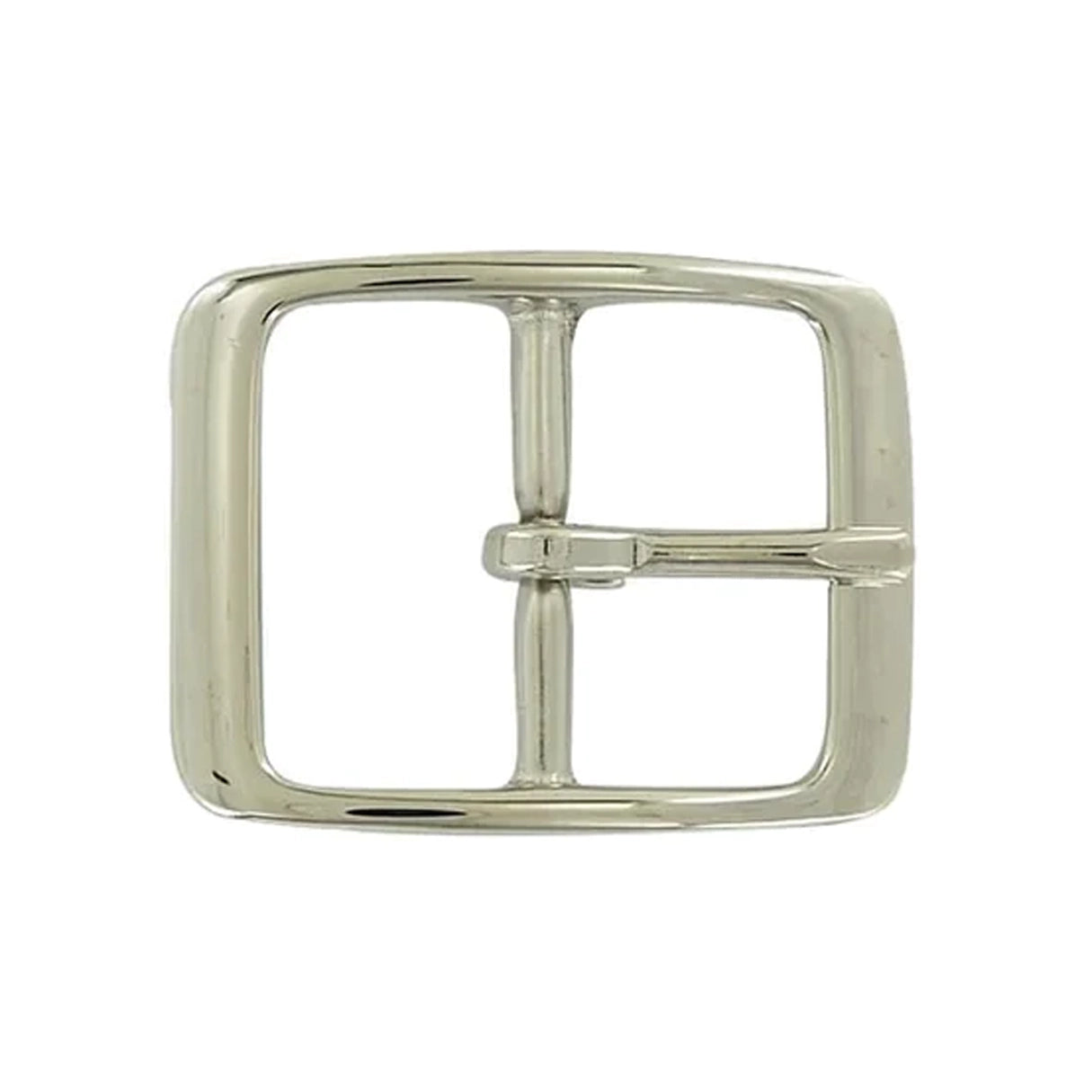 1 1/2" Nickel, Center Bar Buckle, Solid Brass