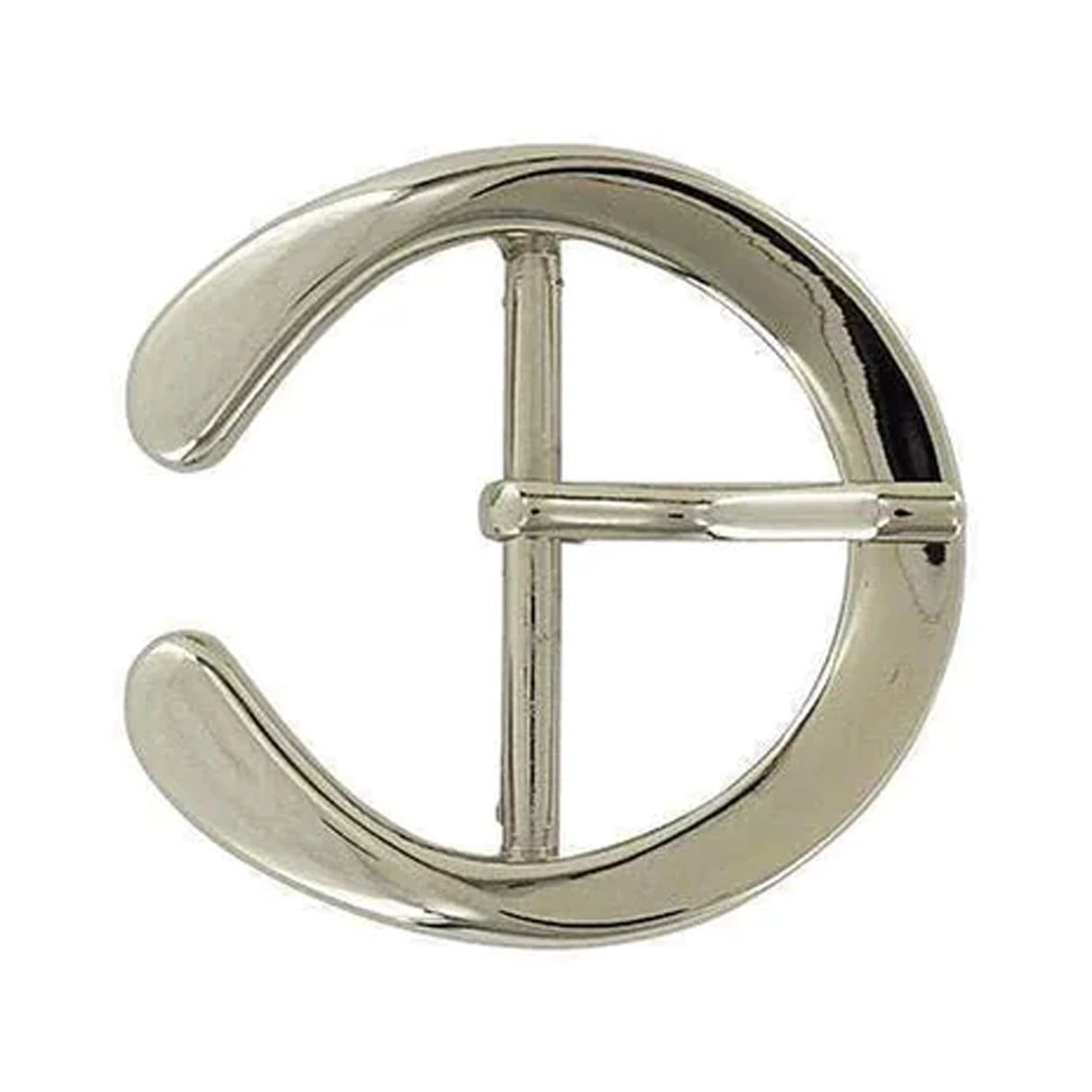 1 1/2" Nickel, Horseshoe Center Bar Buckle, Zinc Alloy