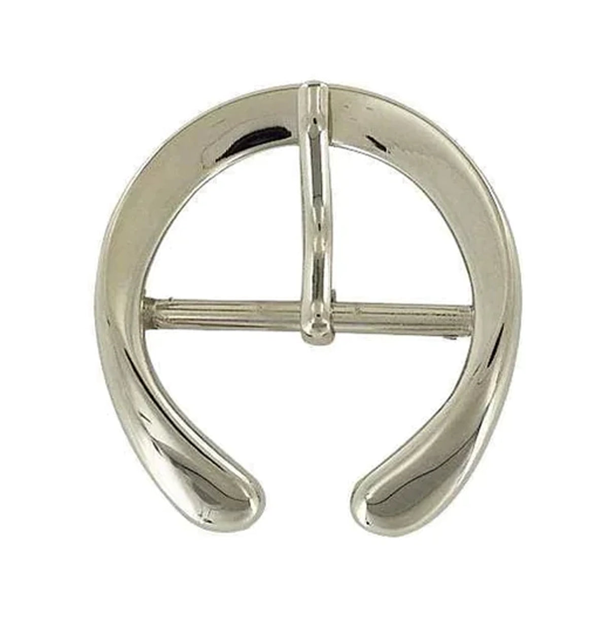 1 1/2" Nickel, Horseshoe Center Bar Buckle, Zinc Alloy