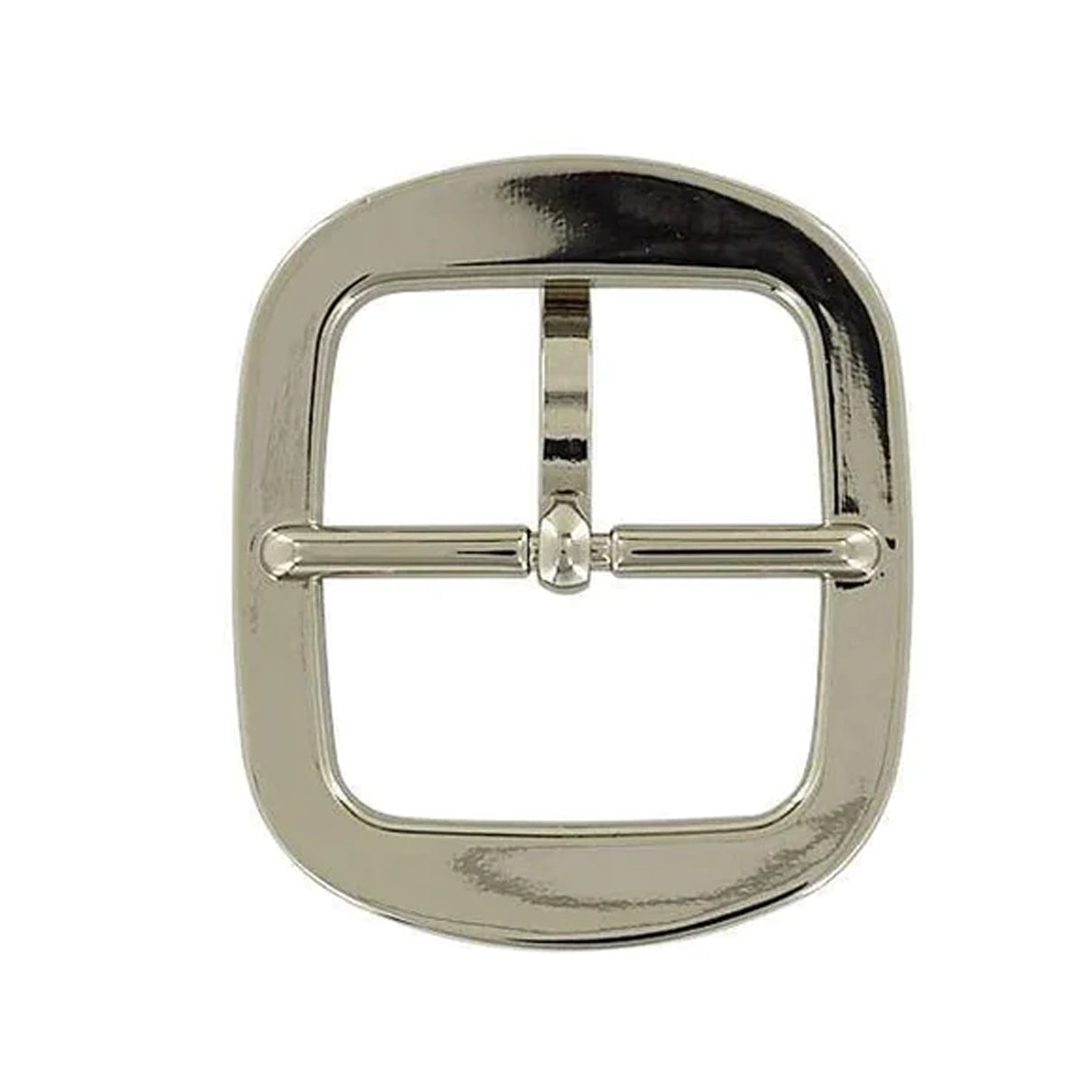 1 1/2" Shiny Nickel, Center Bar Buckle, Zinc Alloy