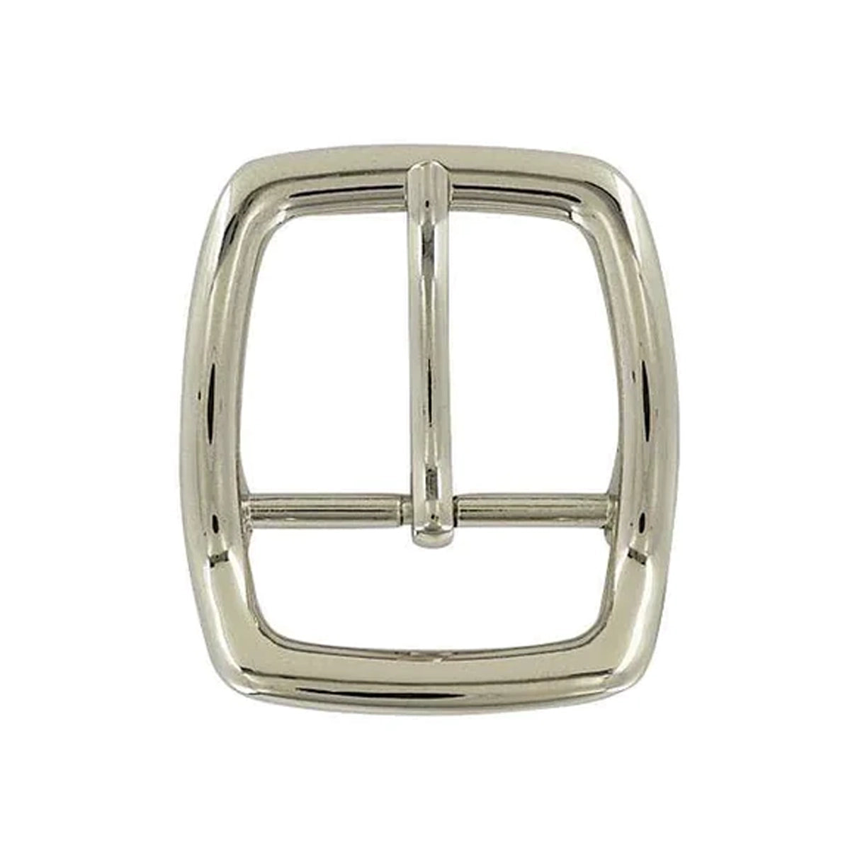 1 1/2" Shiny Nickel, Off Center Bar Buckle, Zinc Alloy