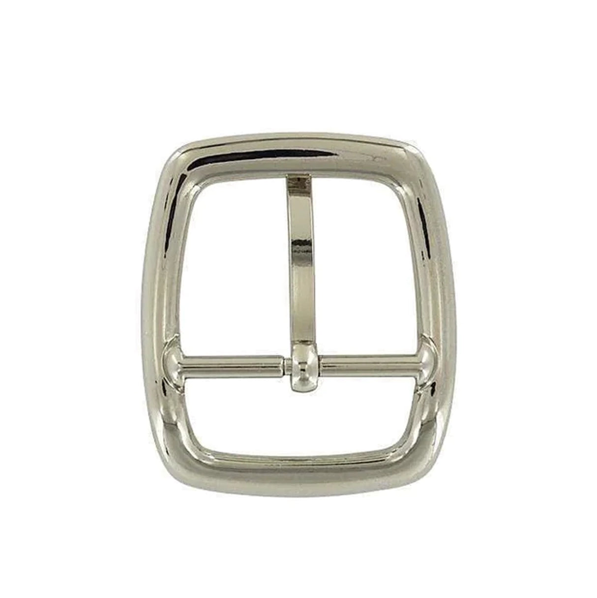 1 1/2" Shiny Nickel, Off Center Bar Buckle, Zinc Alloy