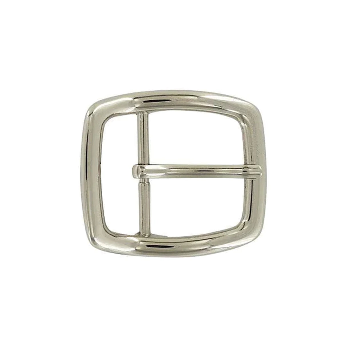 1 1/2" Shiny Nickel, Off Center Bar Buckle, Zinc Alloy
