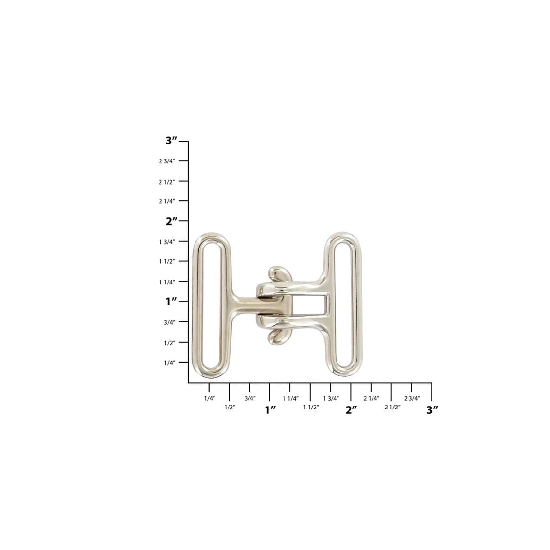 1 1/2" Shiny Nickel, Cinch Buckle, Zinc Alloy