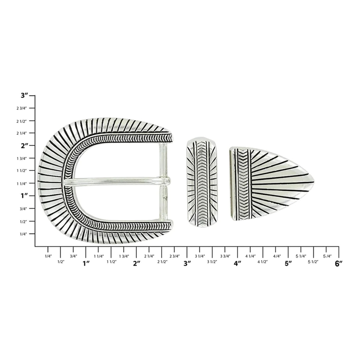 1 1/2" Nickel, Sedona Buckle Set, Zinc Alloy