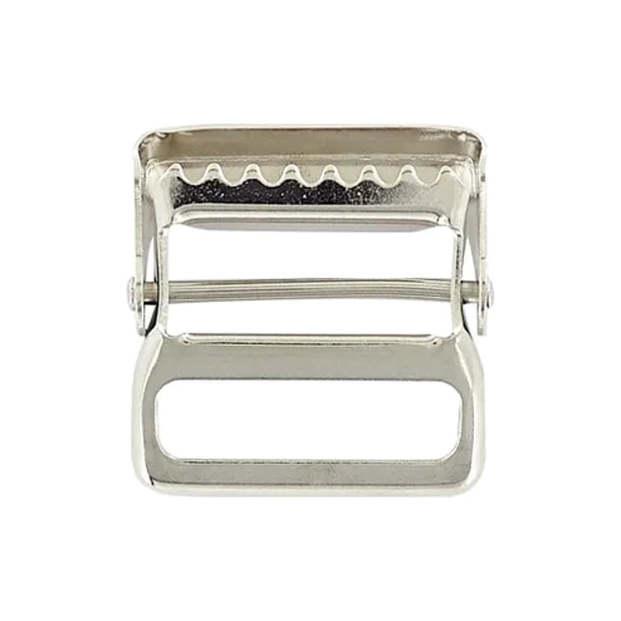1 1/2" Nickel, Cinch Lock Webbing Buckle, Steel