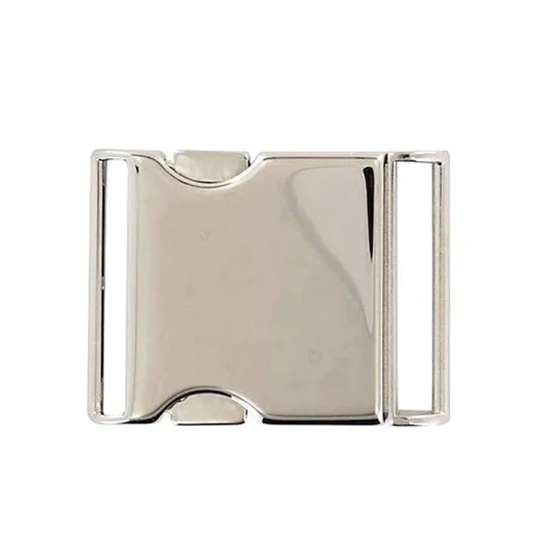 1 1/2" Shiny Nickel, Side Squeeze Buckle, Steel