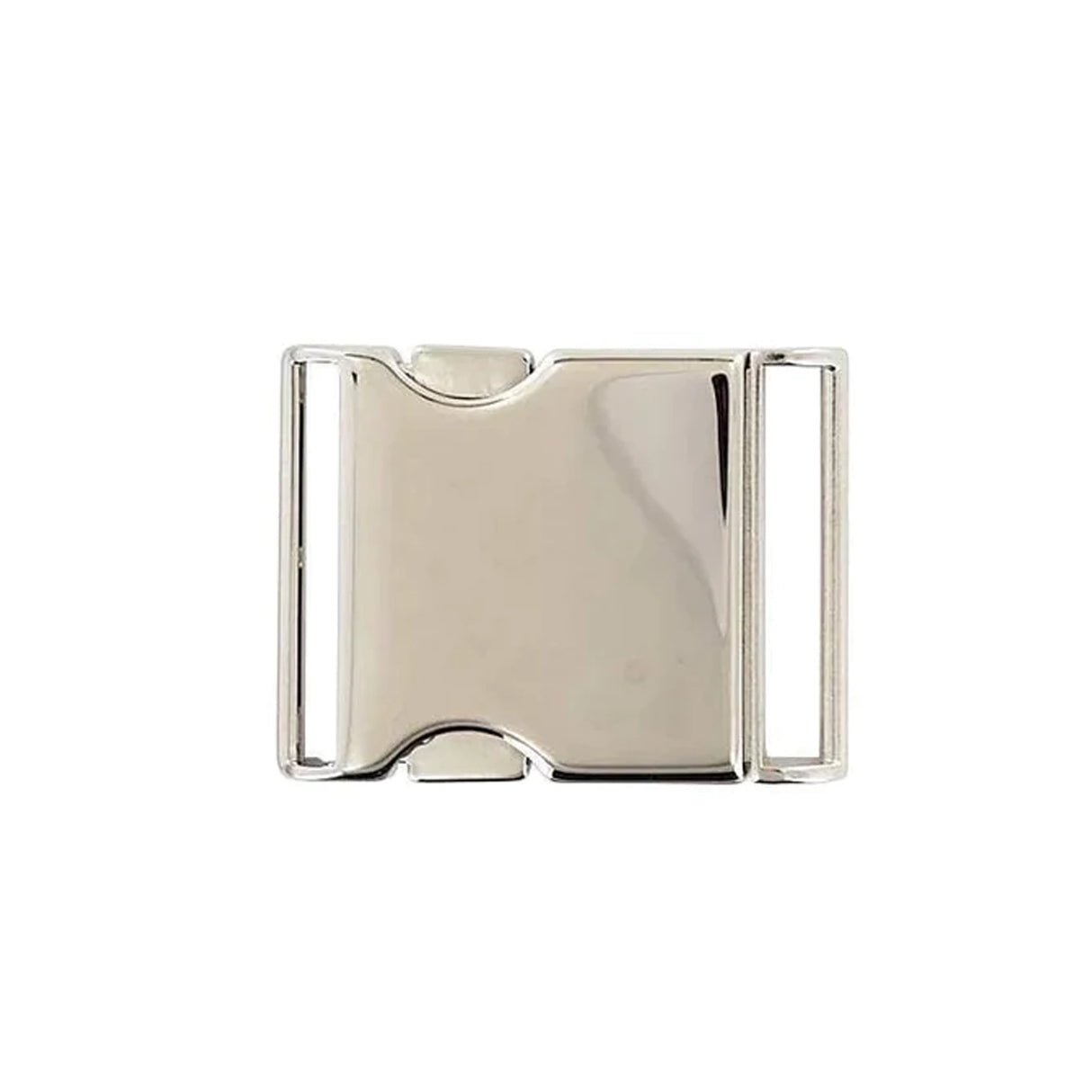 1 1/2" Shiny Nickel, Side Squeeze Buckle, Steel