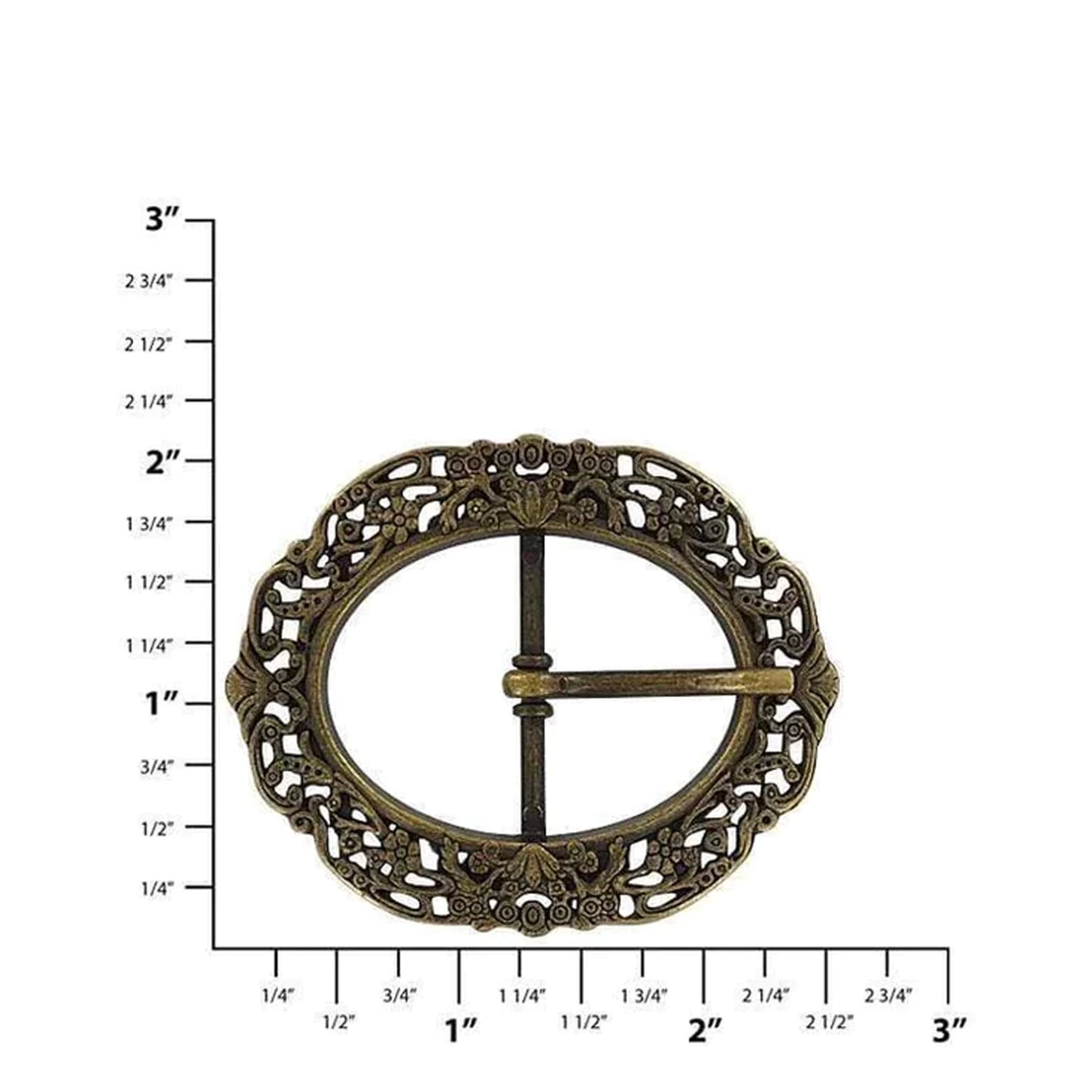 1 1/4" Antique Brass, Artisan Center Bar Buckle, Zinc Alloy