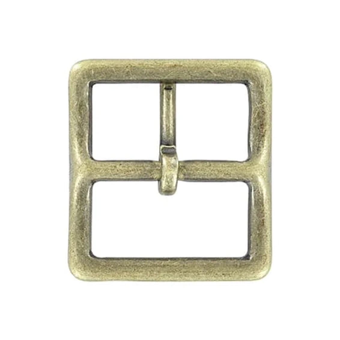 1 1/4" Antique Brass, Sam Browne Center Bar Buckle, Solid Brass