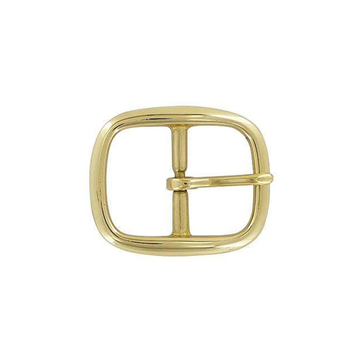 1 1/4" Brass, 46x55mm Center Bar Buckle, Solid Brass