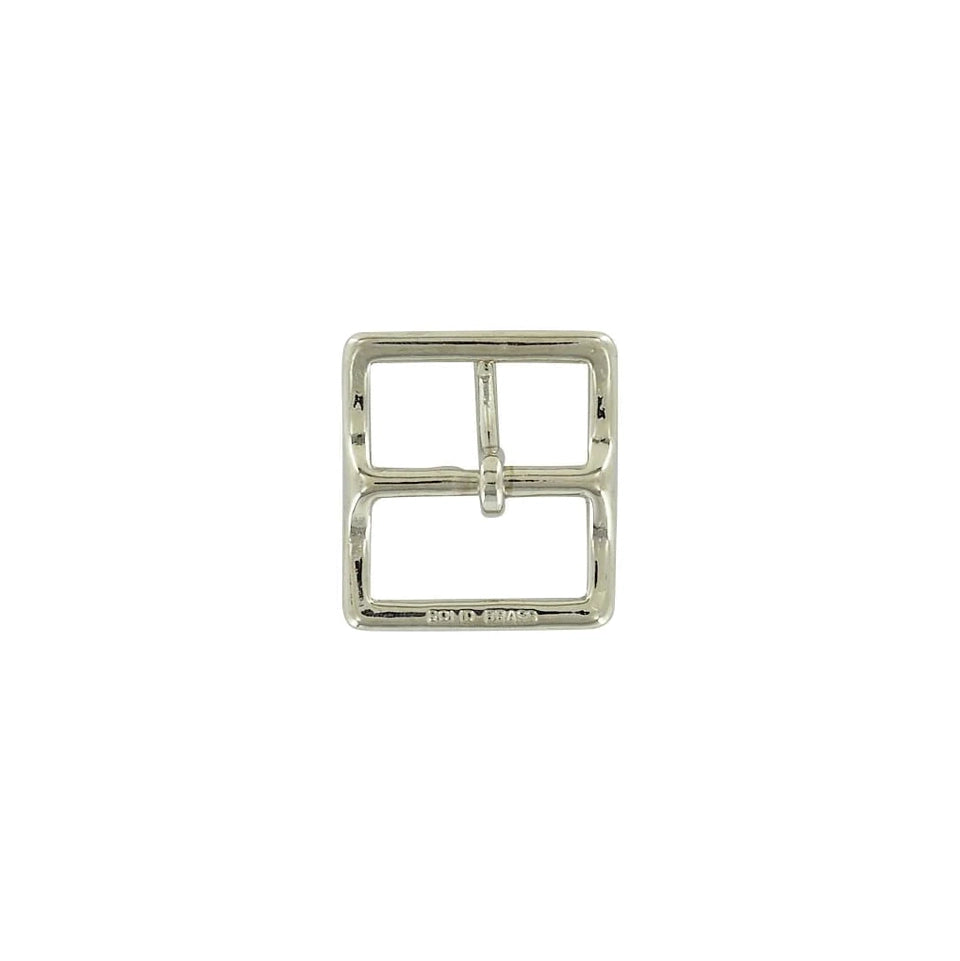 1 1/4" Nickel, 1.8"x1.7" Center Bar Buckle, Solid Brass