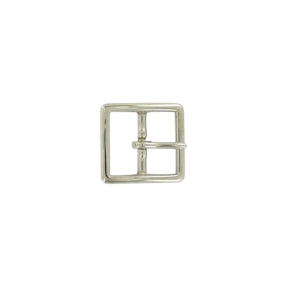 1 1/4" Nickel, 1.8"x1.7" Center Bar Buckle, Solid Brass