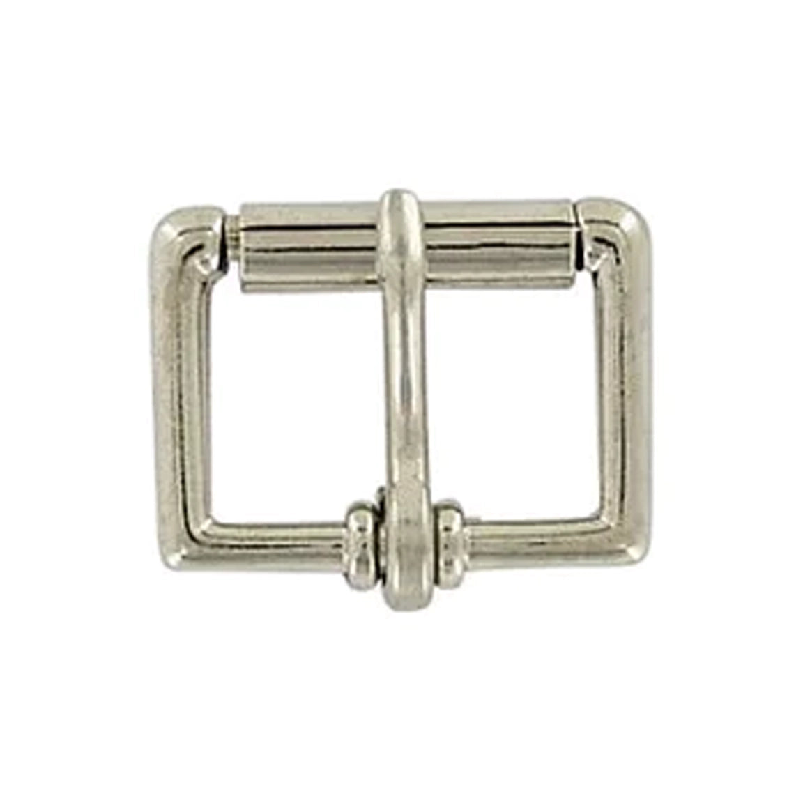 1 1/4" Nickel, Heel Bar Roller Buckle, Zinc Alloy