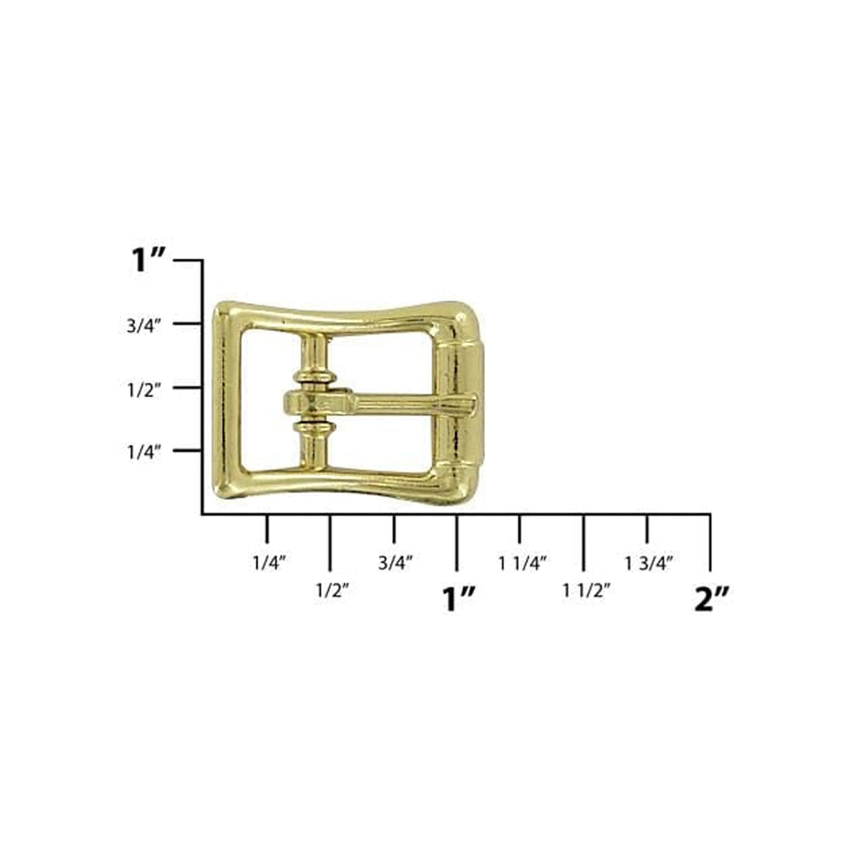 1/2" Brass, Imitation Roller Center Bar Buckle, Zinc Alloy