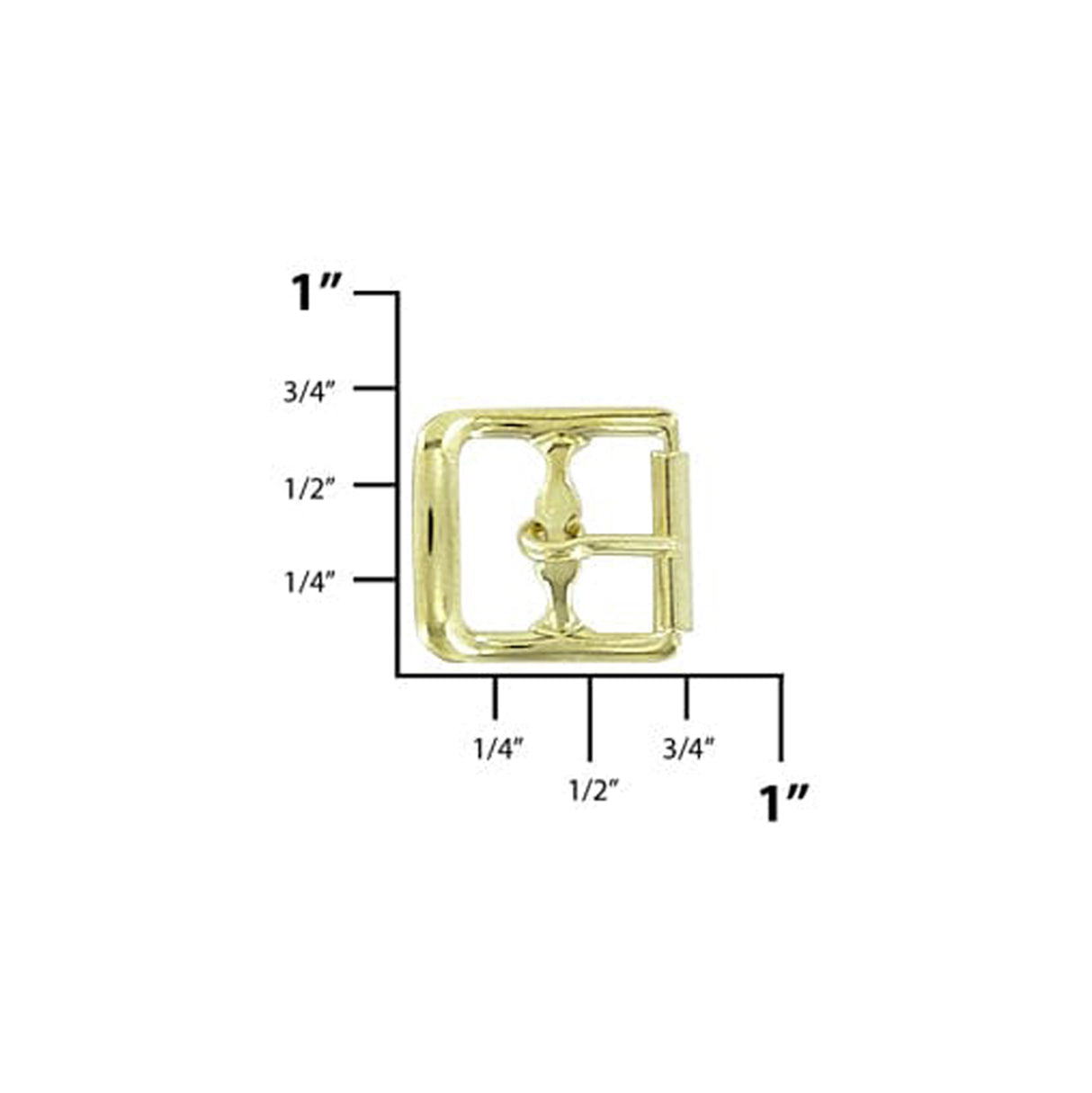 1/2" Brass, Sandal Buckle Roller Buckle, Steel