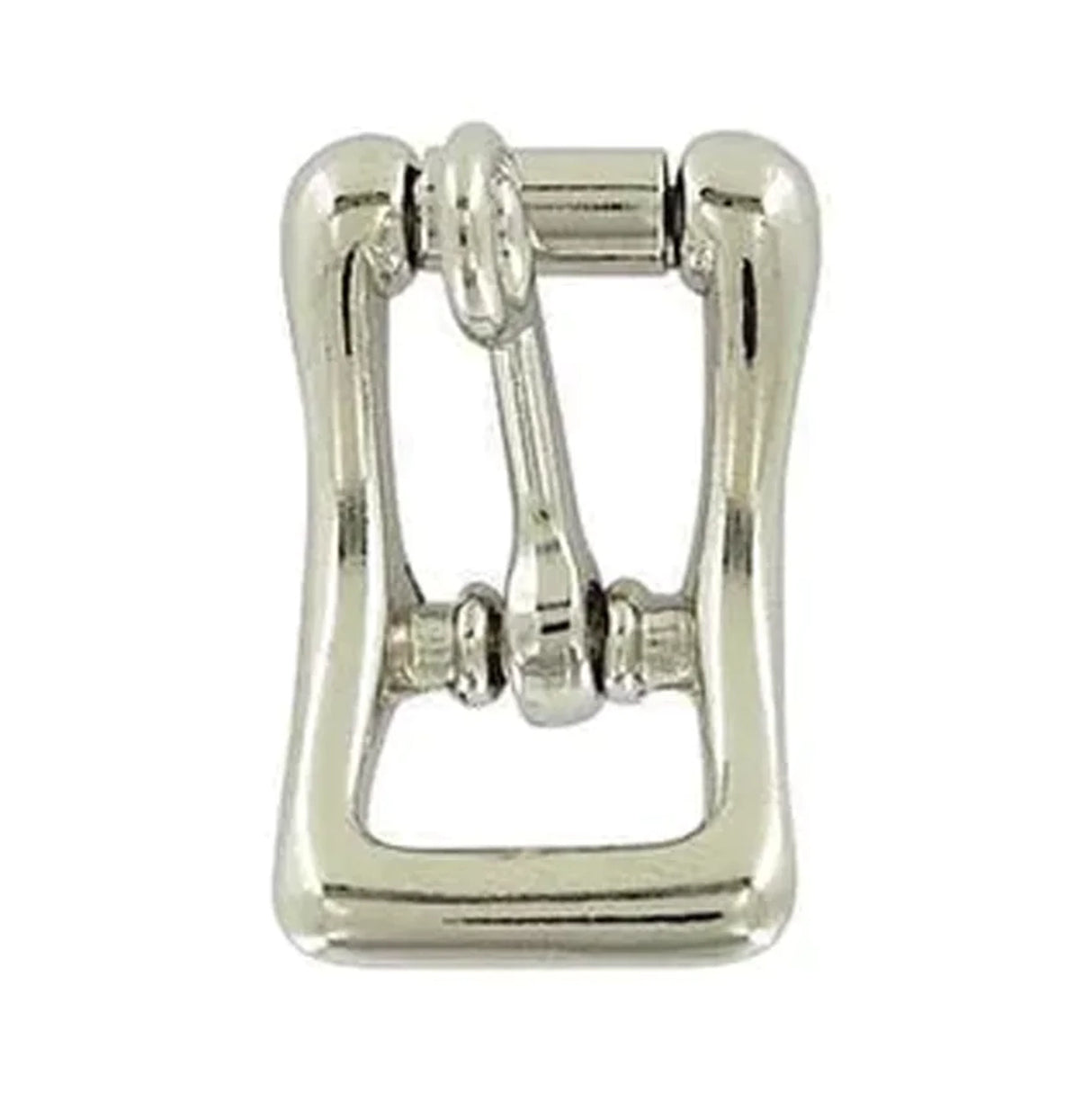 1/2" Nickel, Locking Tongue Center Bar Roller Buckle, Zinc Alloy