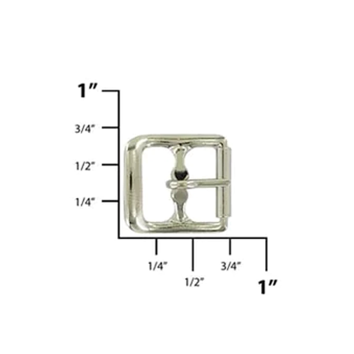 1/2" Nickel, Sandal Buckle Roller Buckle, Steel