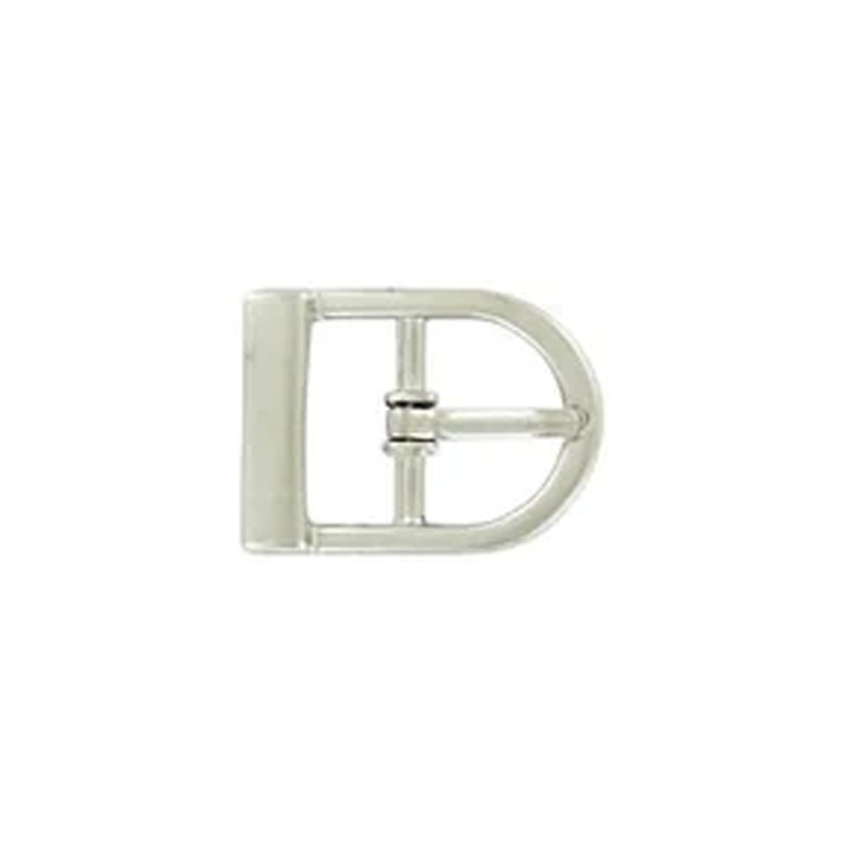 1/2" Satin Nickel, D Shaped Center Bar Buckle, Zinc Alloy