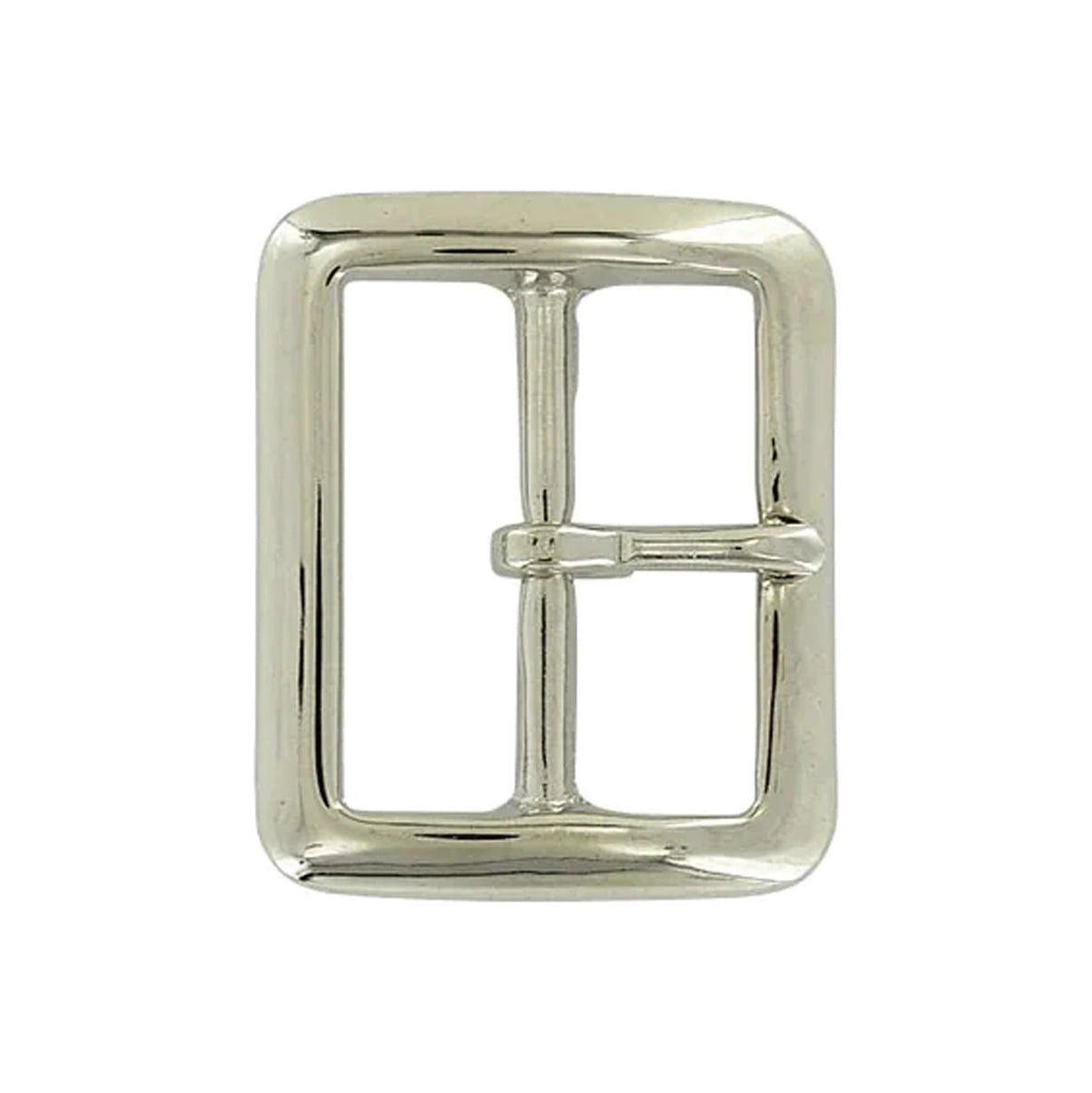 1 3/4" Nickel, Sam Browne Center Bar Buckle, Solid Brass
