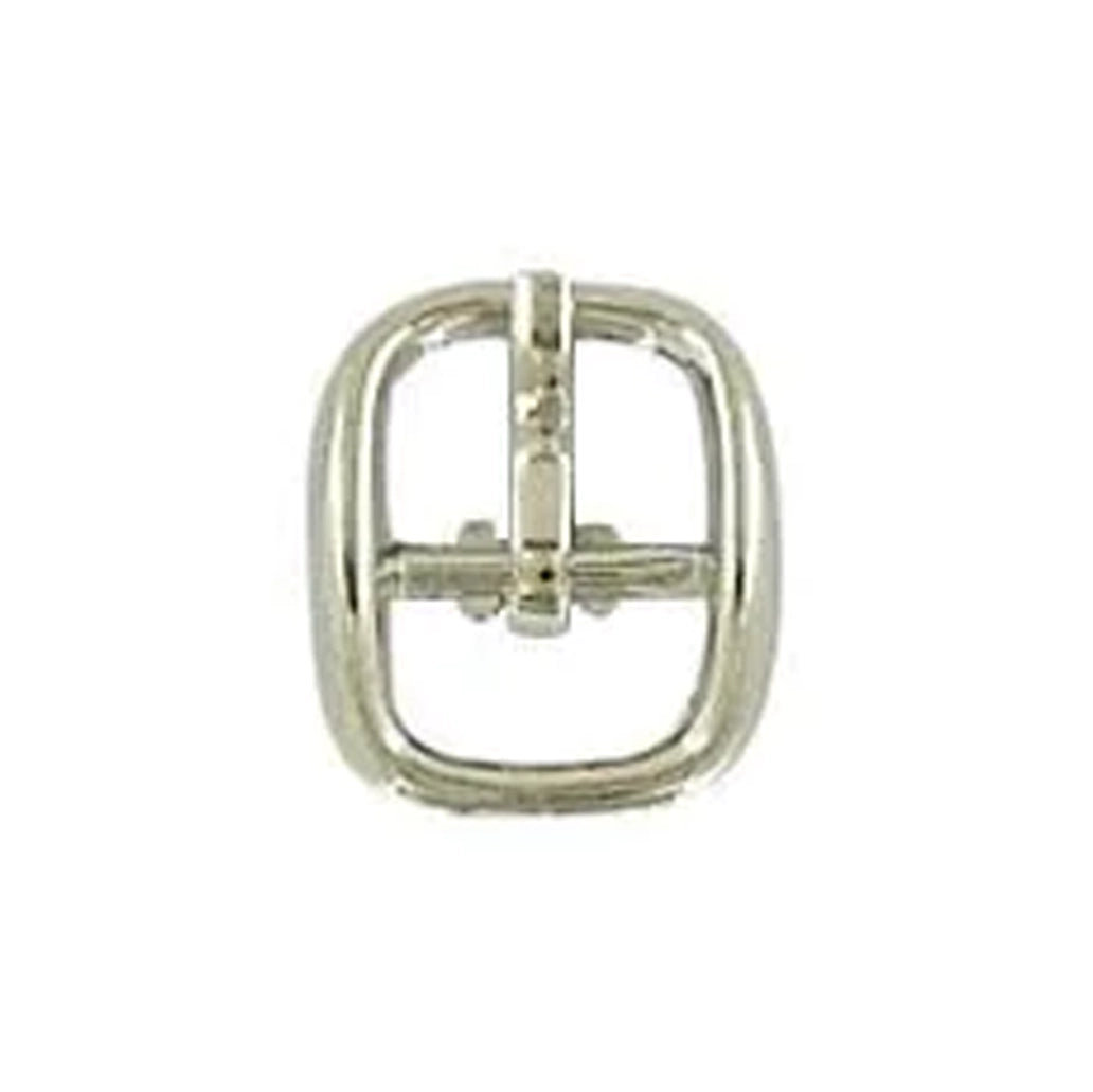 1/4" Nickel, Center Bar Buckle, Zinc Alloy