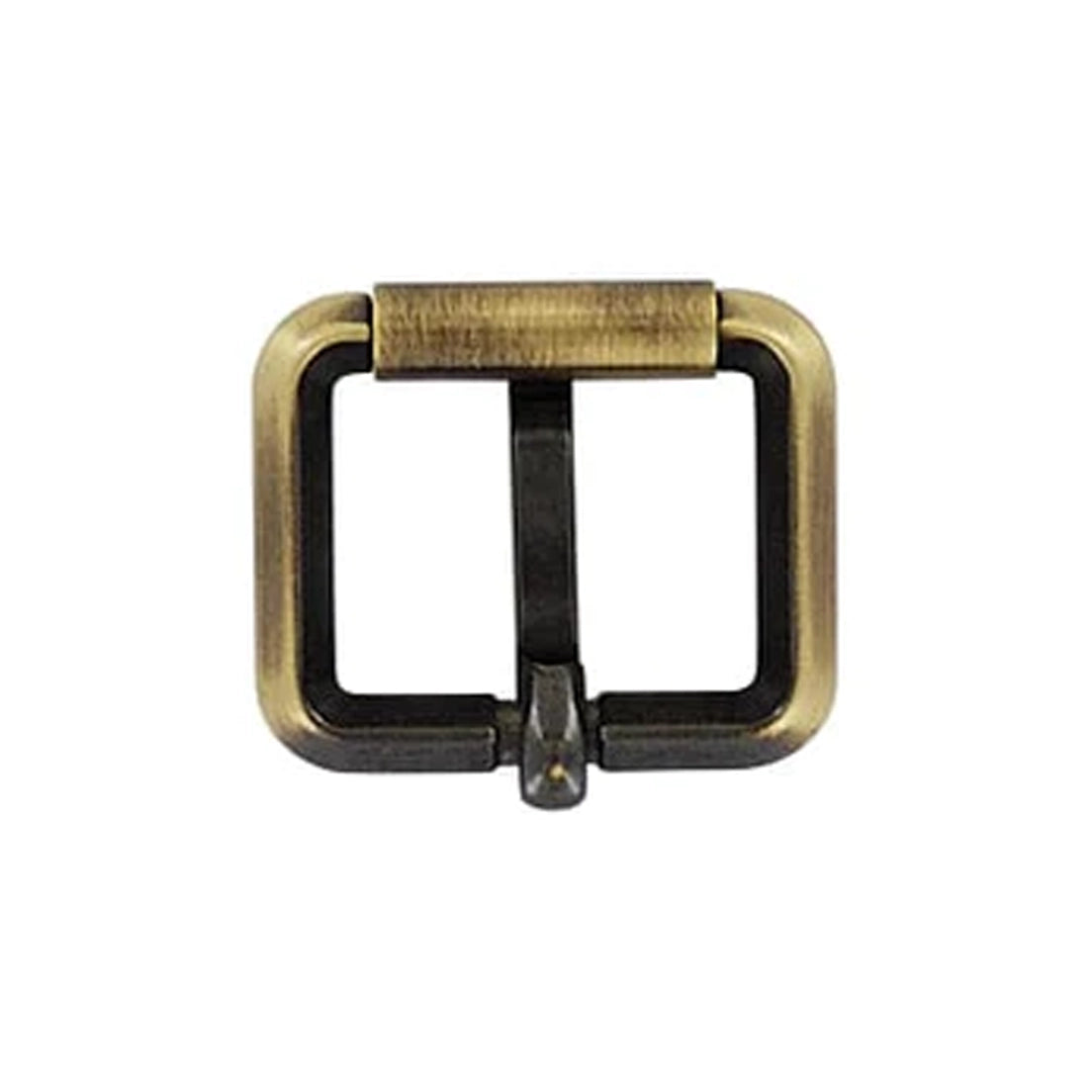 1" Antique Brass, Beveled Heel Bar Roller Buckle, Zinc Alloy