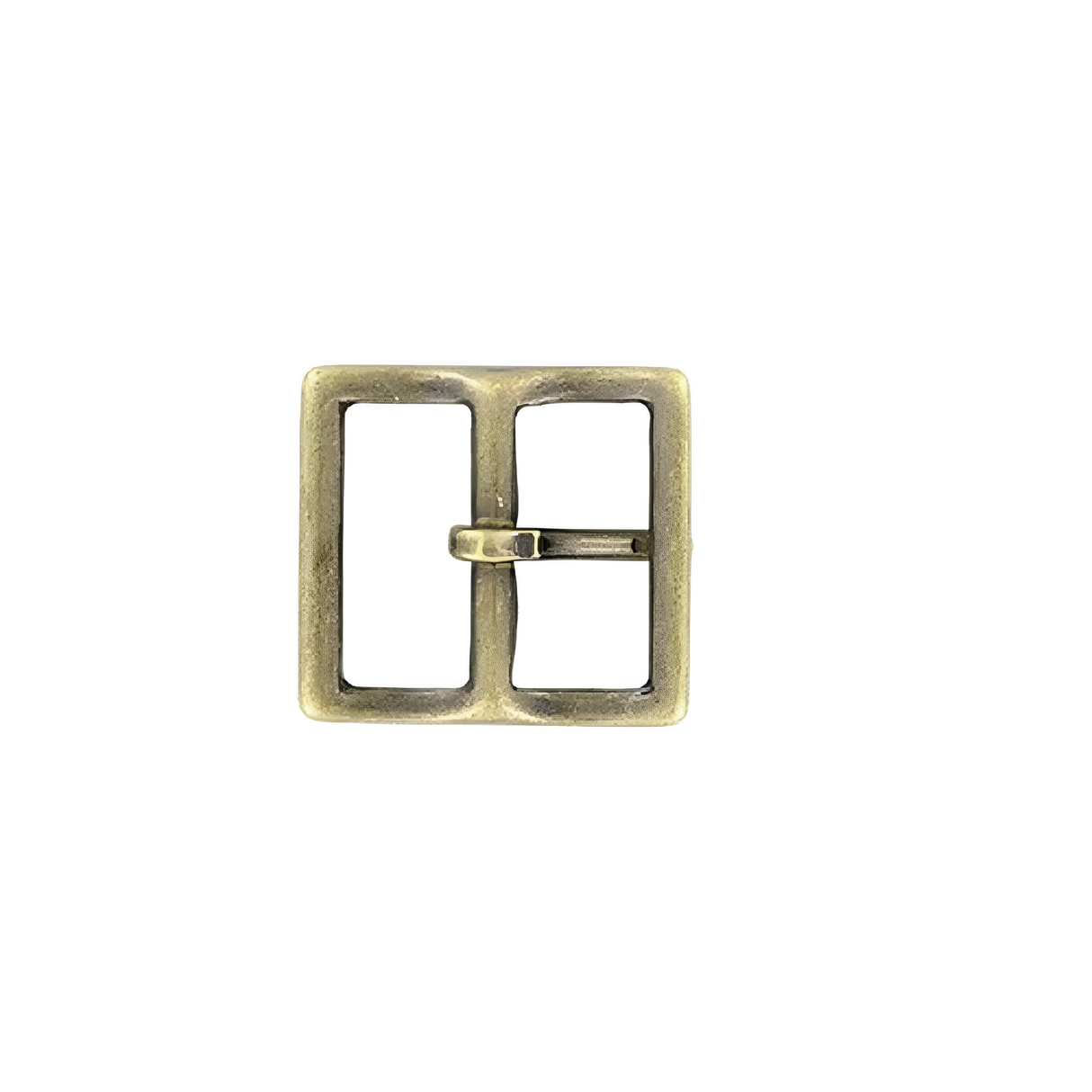 1" Antique Brass, Sam Browne Center Bar Buckle, Solid Brass