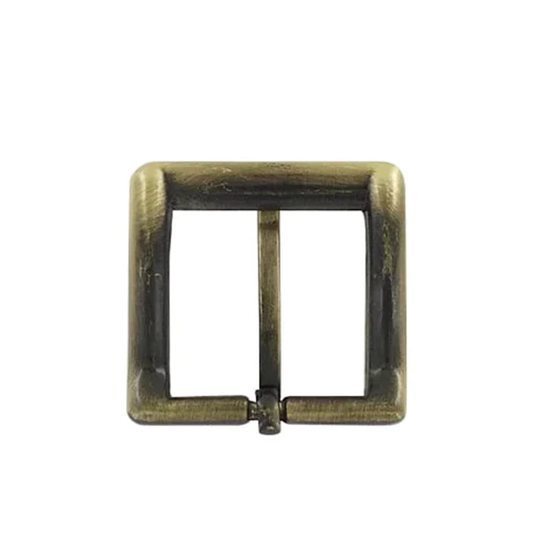 1" Antique Brass, Square Heel Bar Buckle, Zinc Alloy