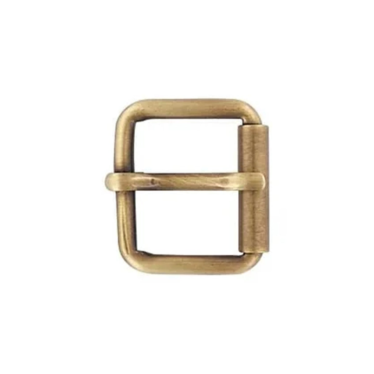 1" Antique Brass, Heel Roller Bar Buckle, Steel