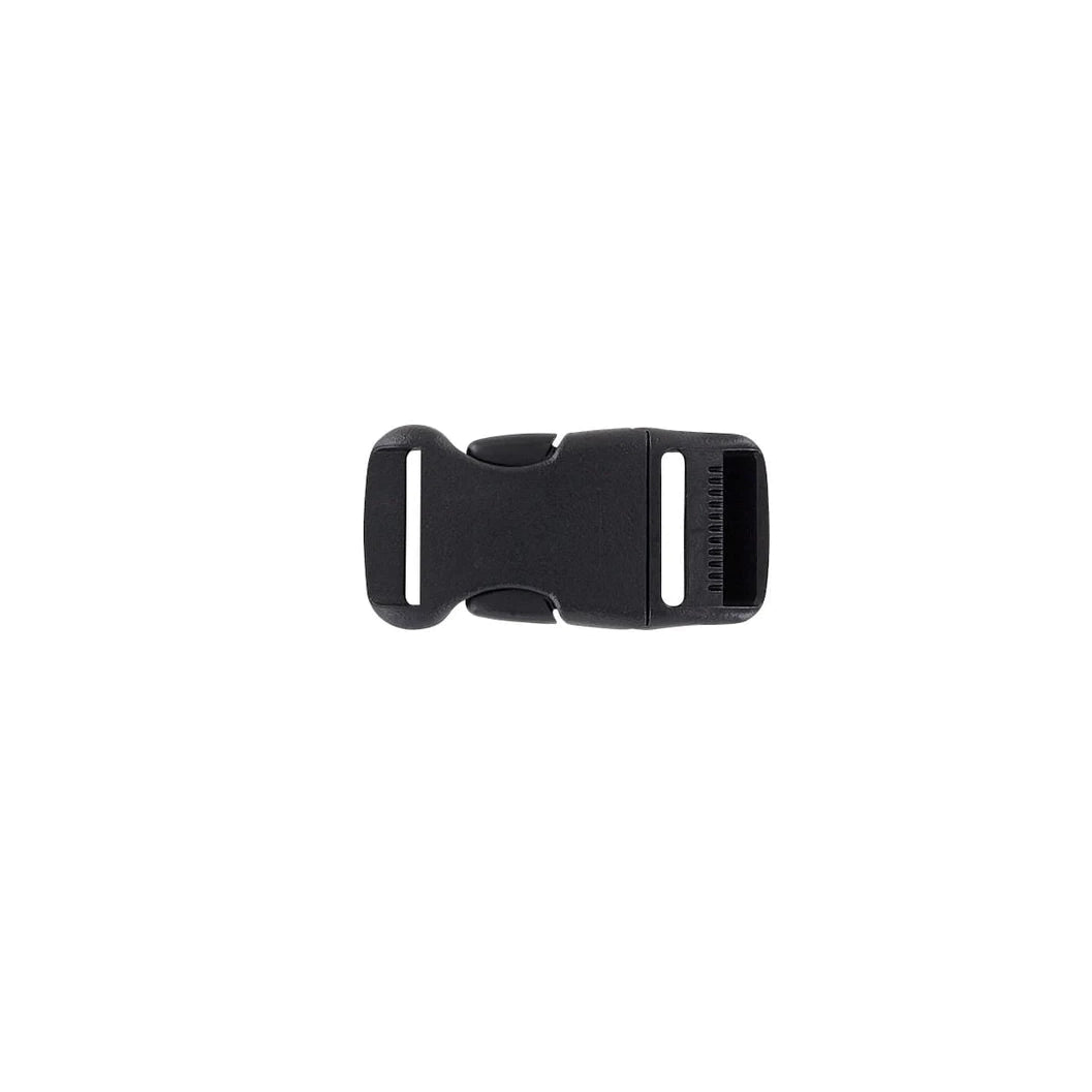 1" Black, Adjustable Side Squeeze Buckle, Plastic