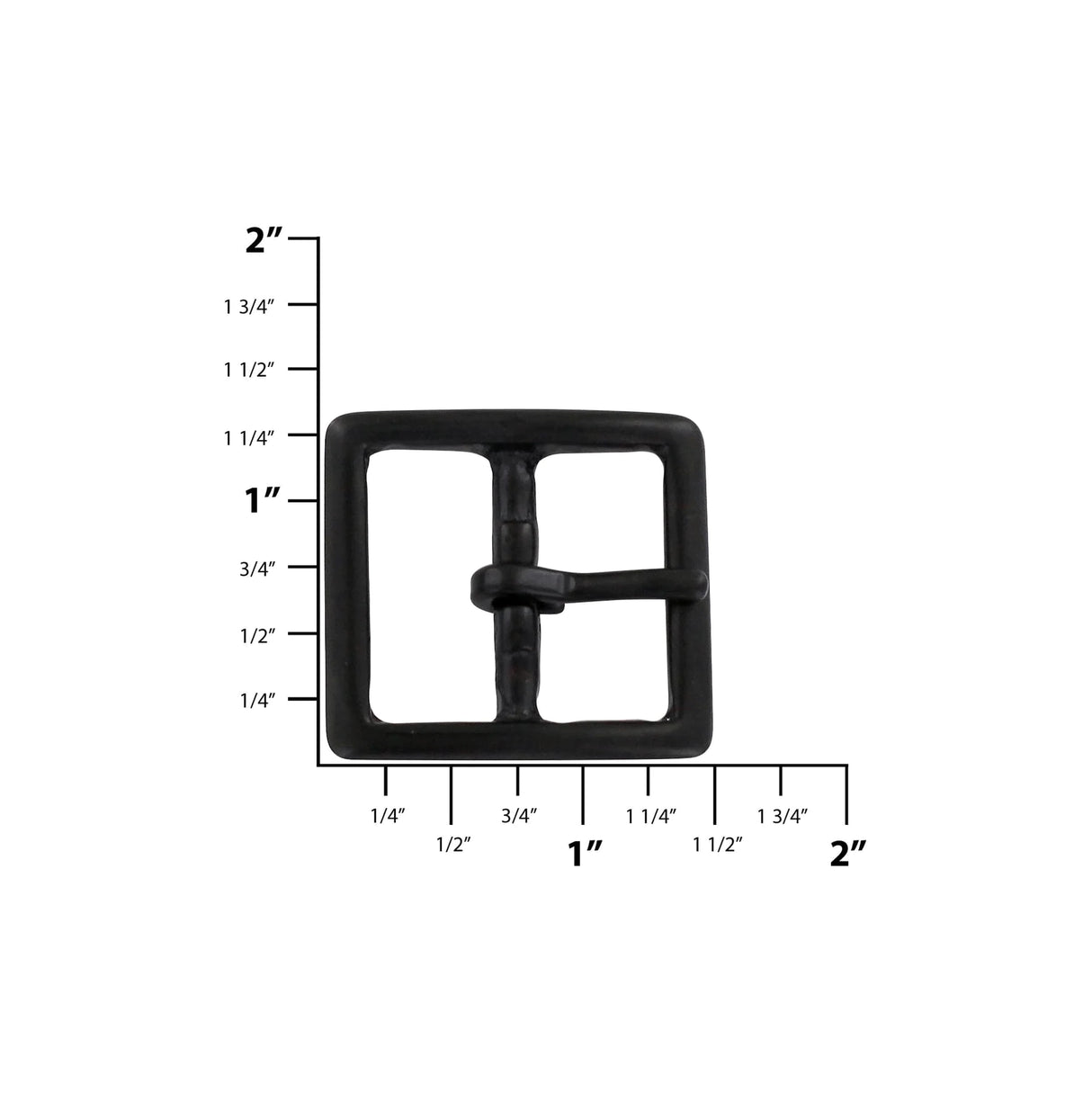 1" Black, Sam Browne Center Bar Buckle, Solid Brass