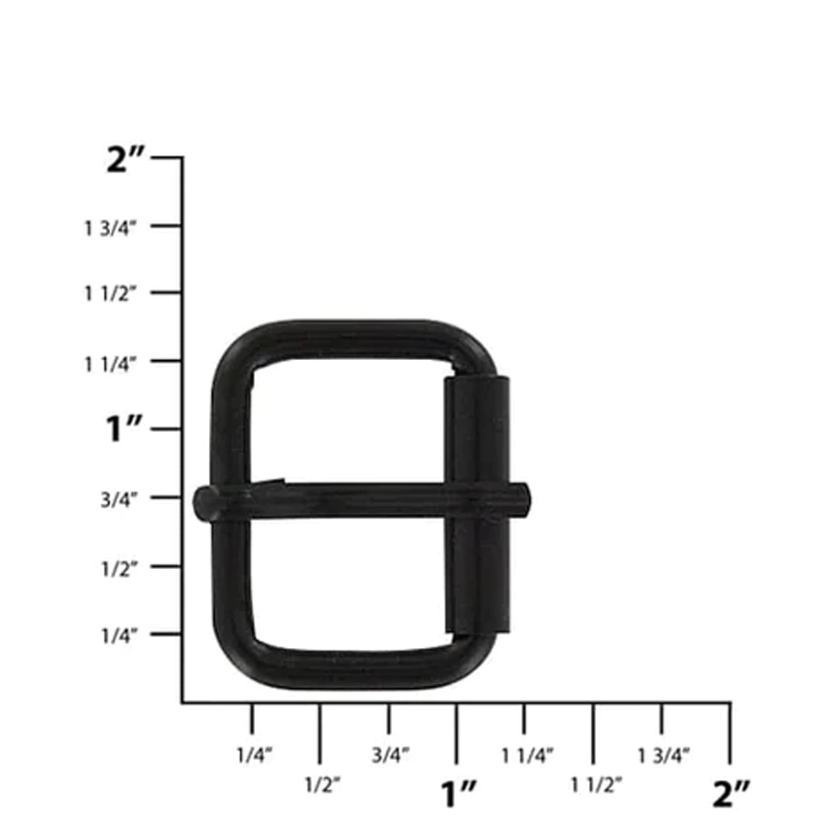 1" Black, Heel Bar Roller Buckle, Steel