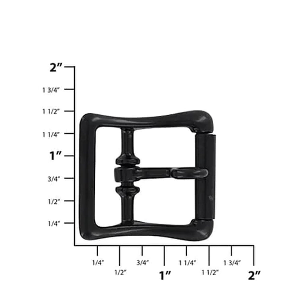 1" Black, Locking Tongue Center Bar Roller Buckle, Zinc Alloy