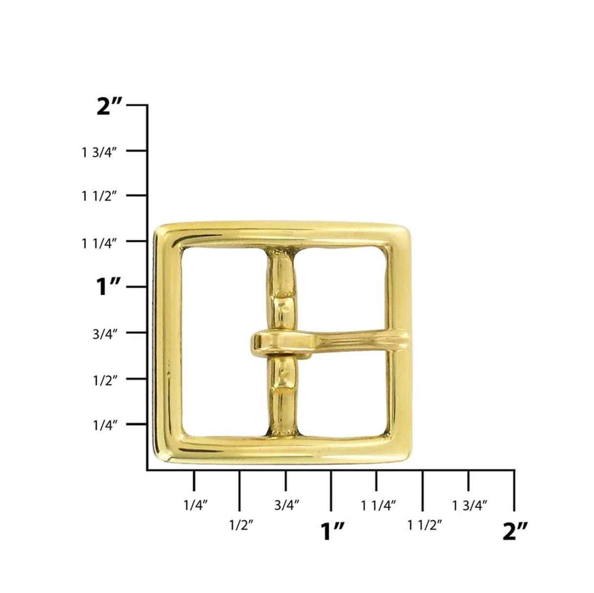 1"Brass, Sam Browne Center Bar Buckle, Solid Brass