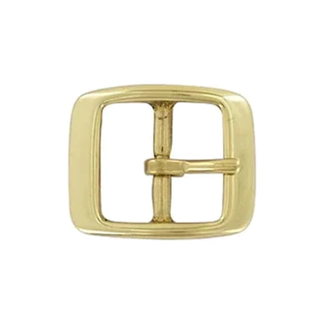 1" Brass, 1.3"x1.6" Center Bar Buckle, Solid Brass