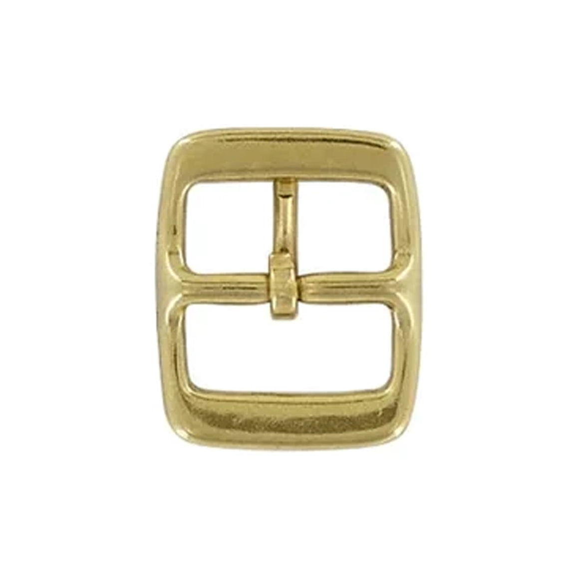 1" Brass, 1.3"x1.6" Center Bar Buckle, Solid Brass