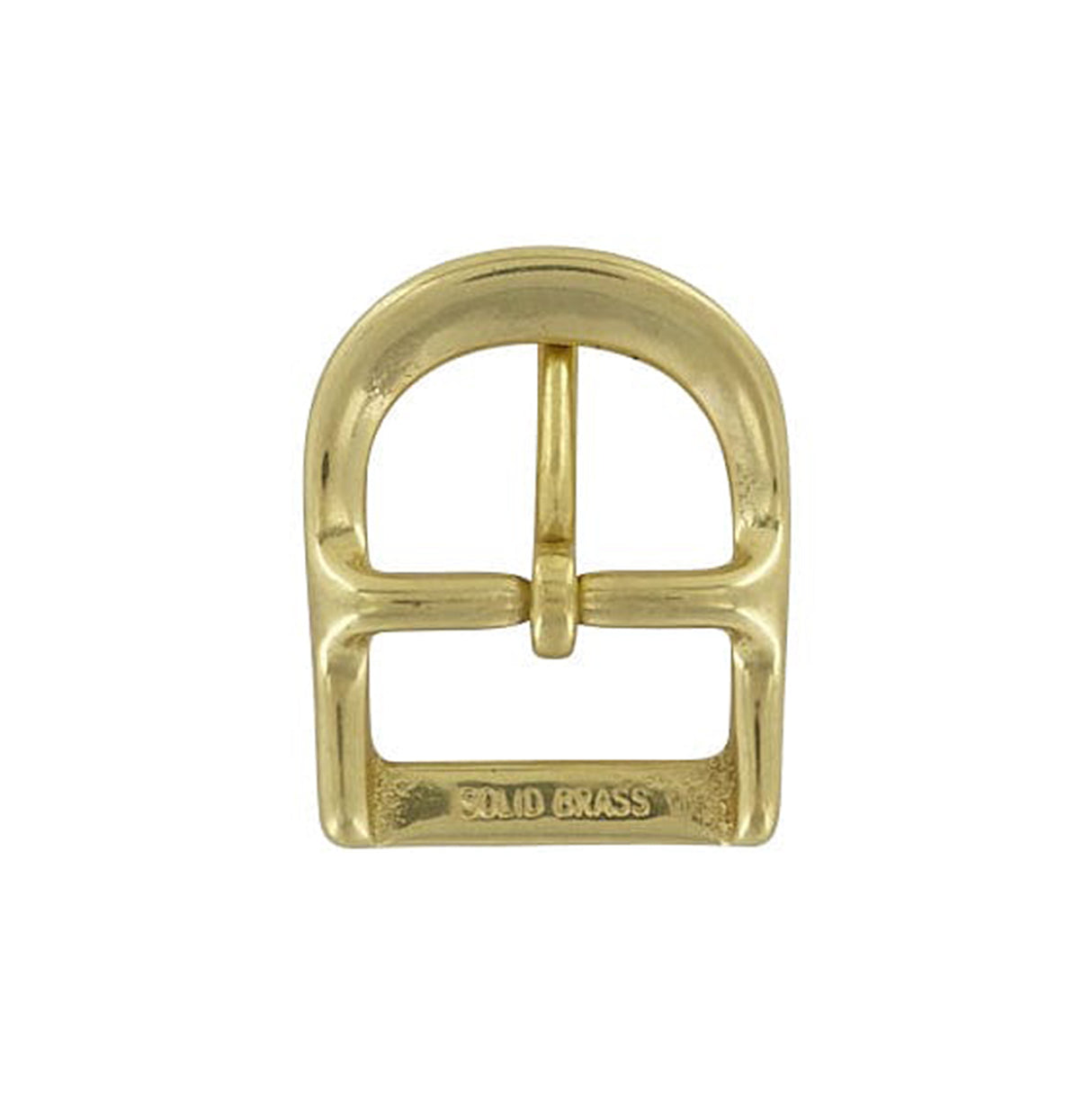 1" Brass, D Shaped Center Bar Buckle, Solid Brass