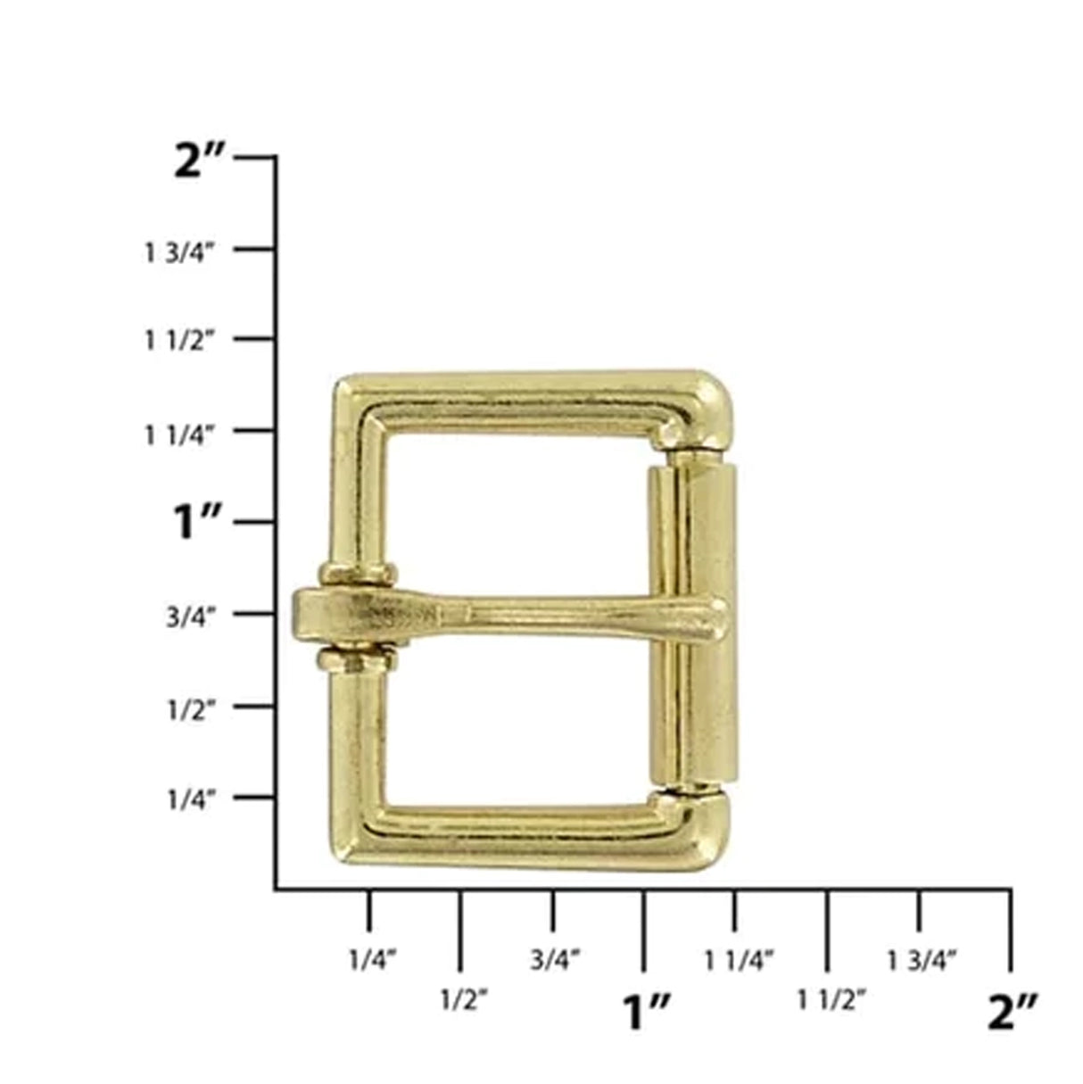 1" Brass, Heel Bar Roller Buckle, Zinc Alloy