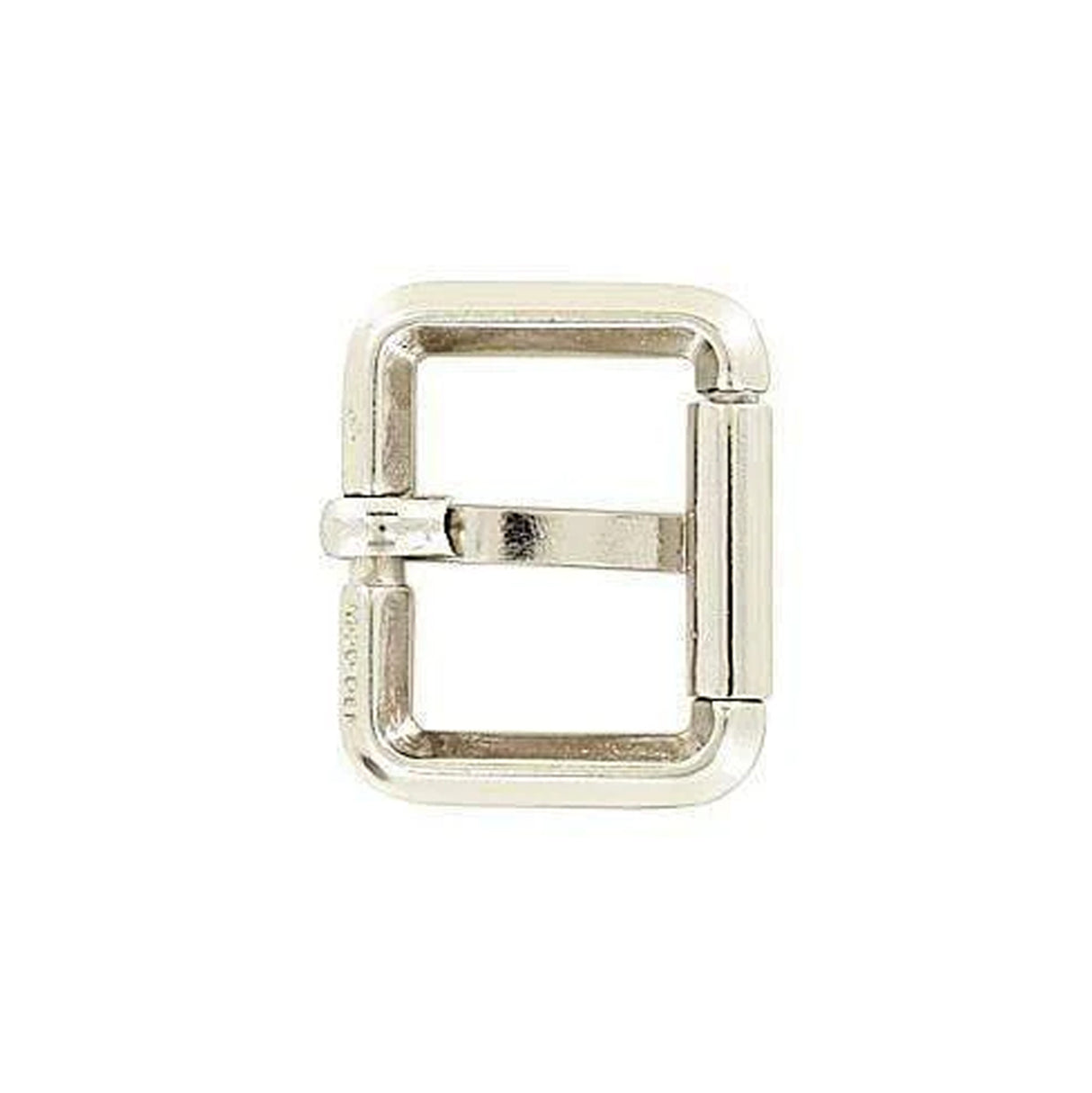 1" Nickel, Beveled Heel Bar Roller Buckle, Zinc Alloy