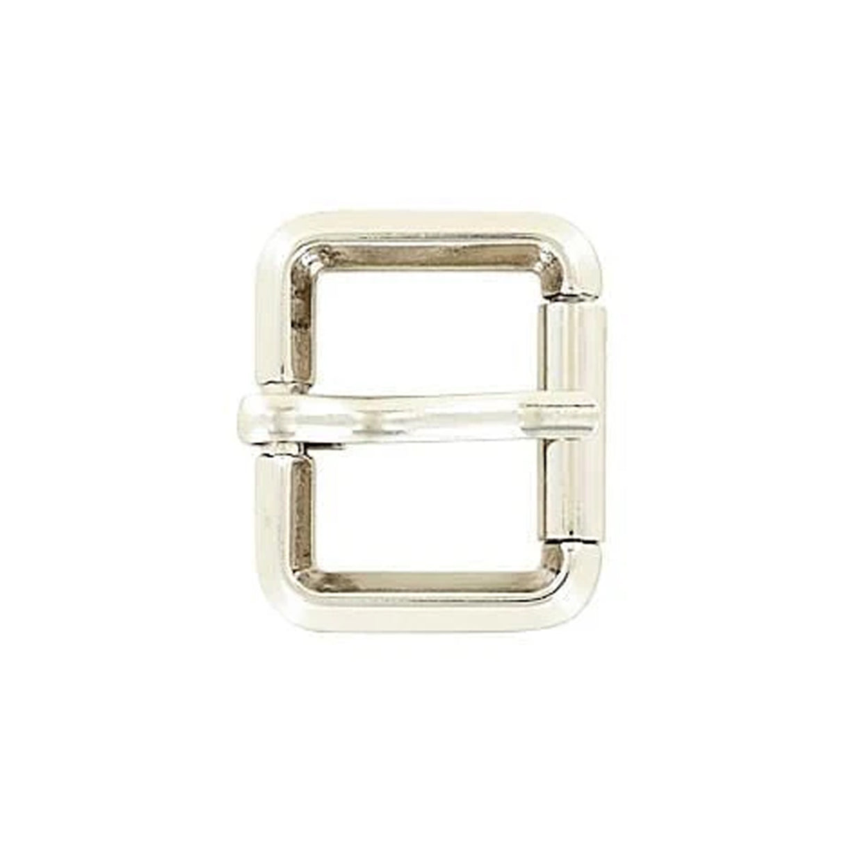 1" Nickel, Beveled Heel Bar Roller Buckle, Zinc Alloy