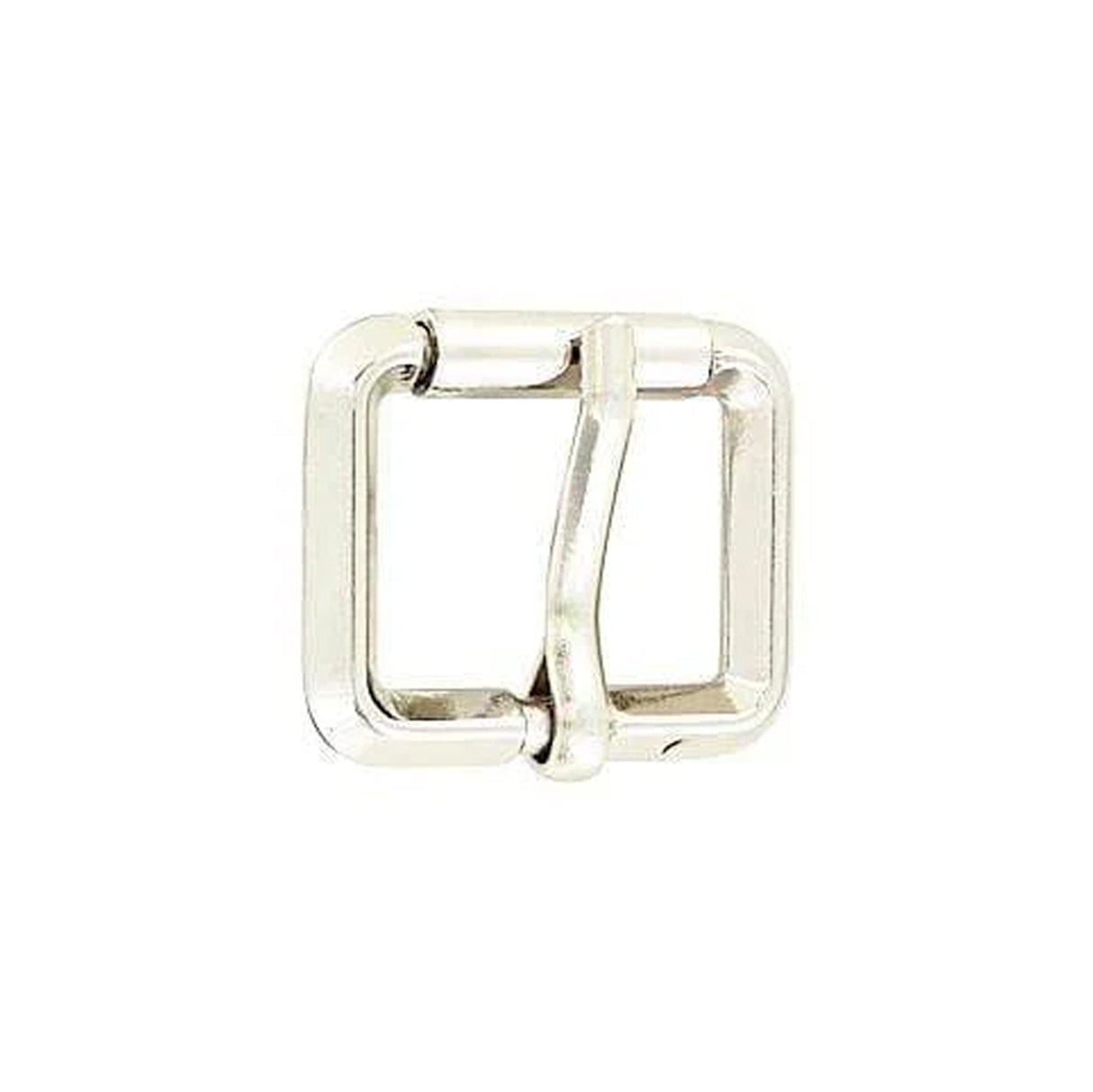 1" Nickel, Beveled Heel Bar Roller Buckle, Zinc Alloy