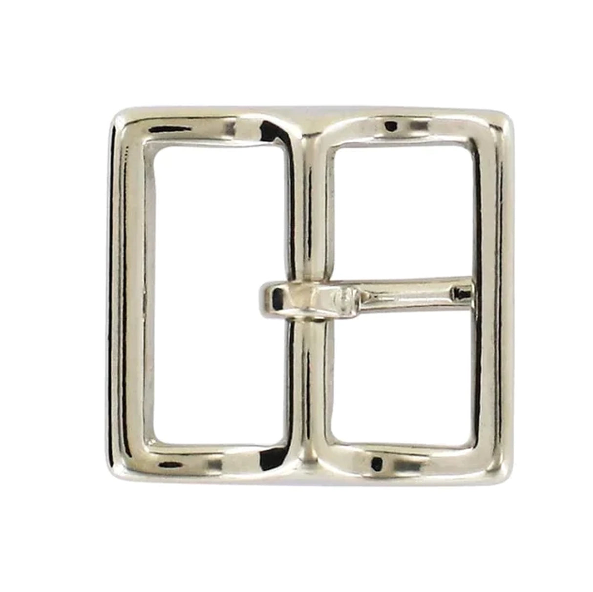 1" Nickel, Sam Browne Center Bar Buckle, Solid Brass